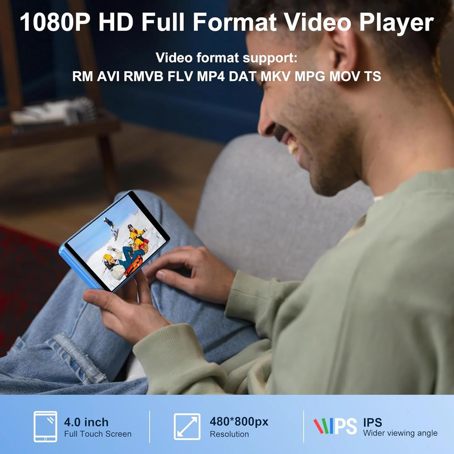 Reproductor MP3 SWOFY 80GB Bluetooth WiFi 4.0 Pulgadas Pantalla Táctil Radio FM