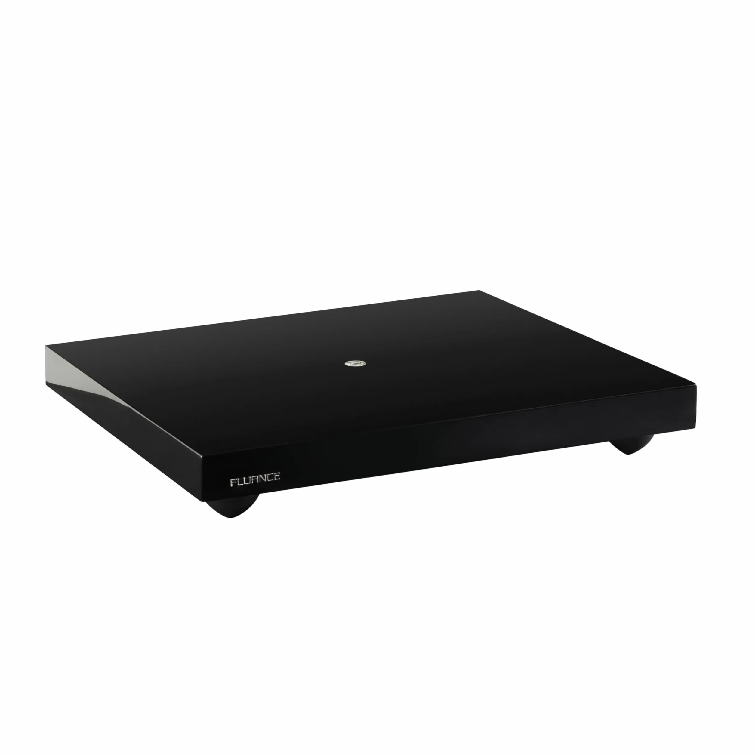 Fluance IB40 Base de Aislamiento para Tocadiscos – Plataforma de Madera antivibración con Patas Ajustables y Nivel – Mayor claridad de Sonido – Compatibilidad Universal – Negro Piano