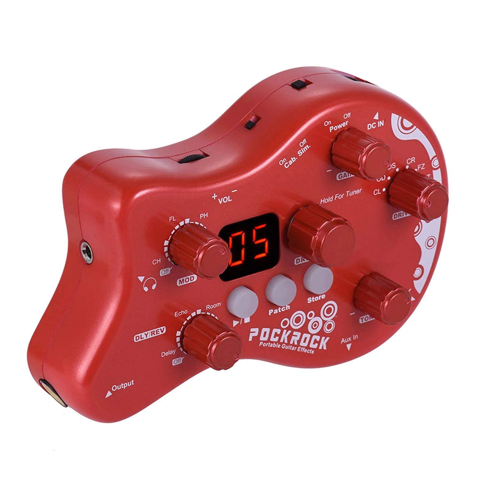 Procesador multiefectos para guitarra con efectos de pedal, 15 tipos de efectos, 40 funciones de sintonización, ritmos de batería con adaptador de alimentación