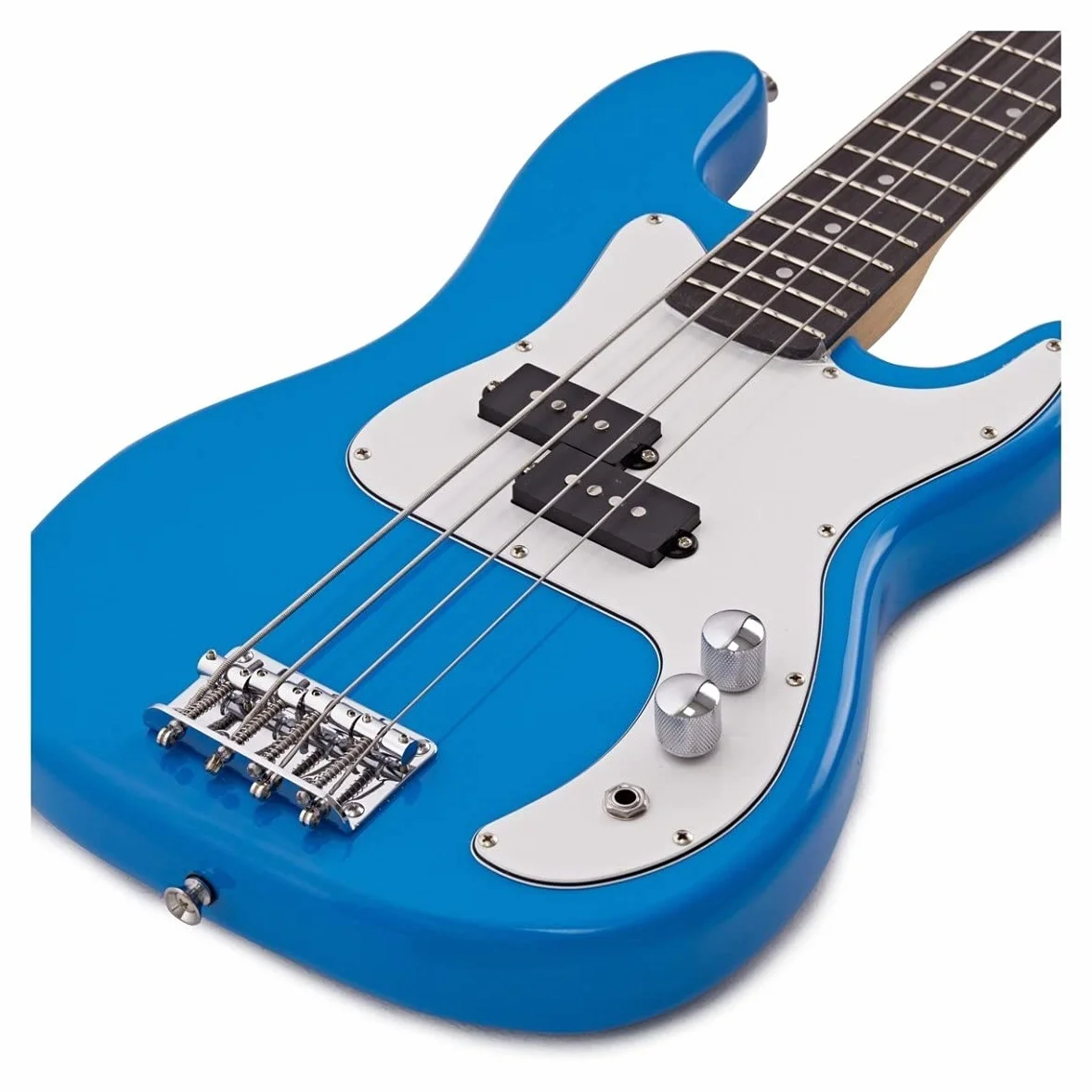 Guitarra baja 3/4 LA de Gear4music Blue con accesorios