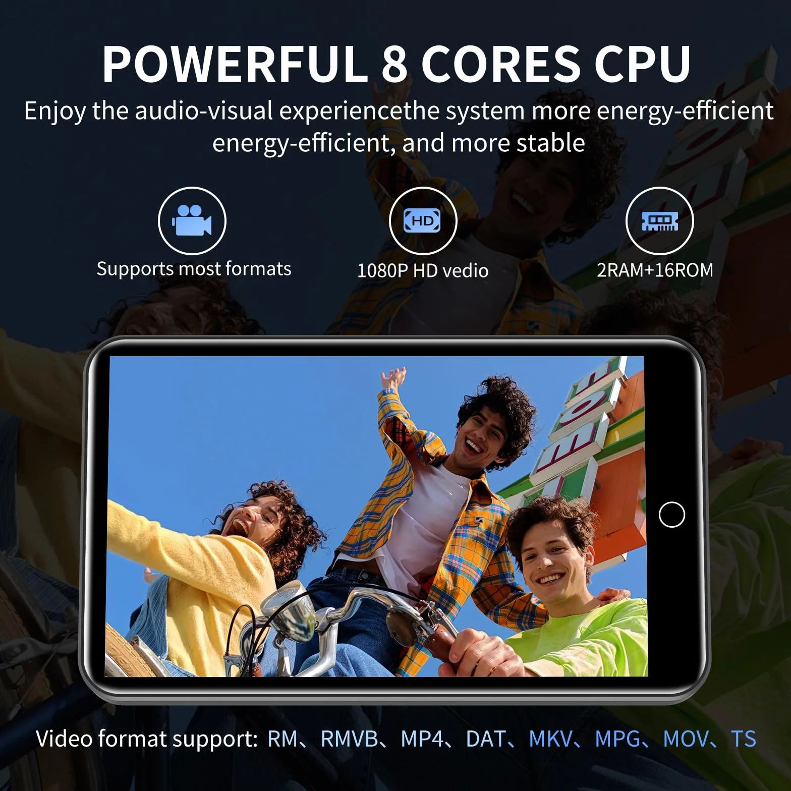 Reproductor MP3 con Spotify, ZAQE 80 GB MP3 Player con Bluetooth y WiFi, Reproductor MP3 con música de Amazon, Deezer, Pantalla táctil de 4 Pulgadas, Reproductor MP4 para niños