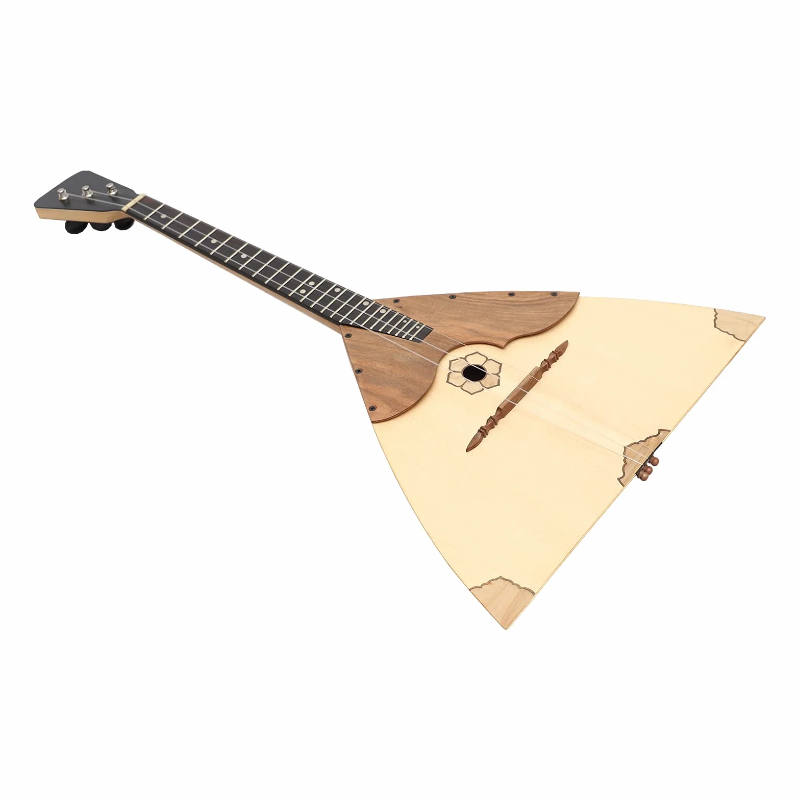 Balalaika de lujo, 3 cuerdas de arce abigarrado y nuez
