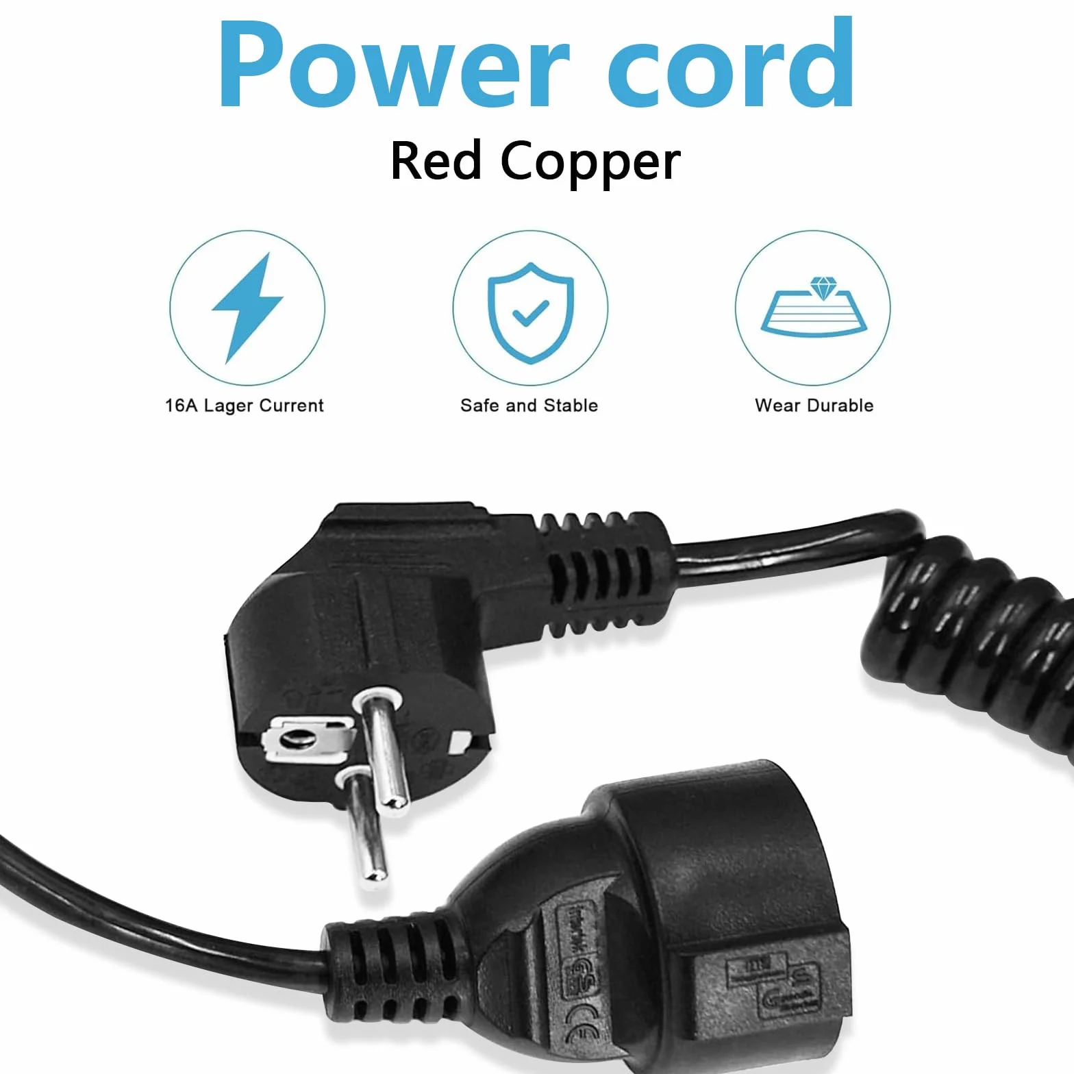 Alargo Cable Alargador 230V/16 A 3 x 1,0 mm² Schuko IP20 Negro