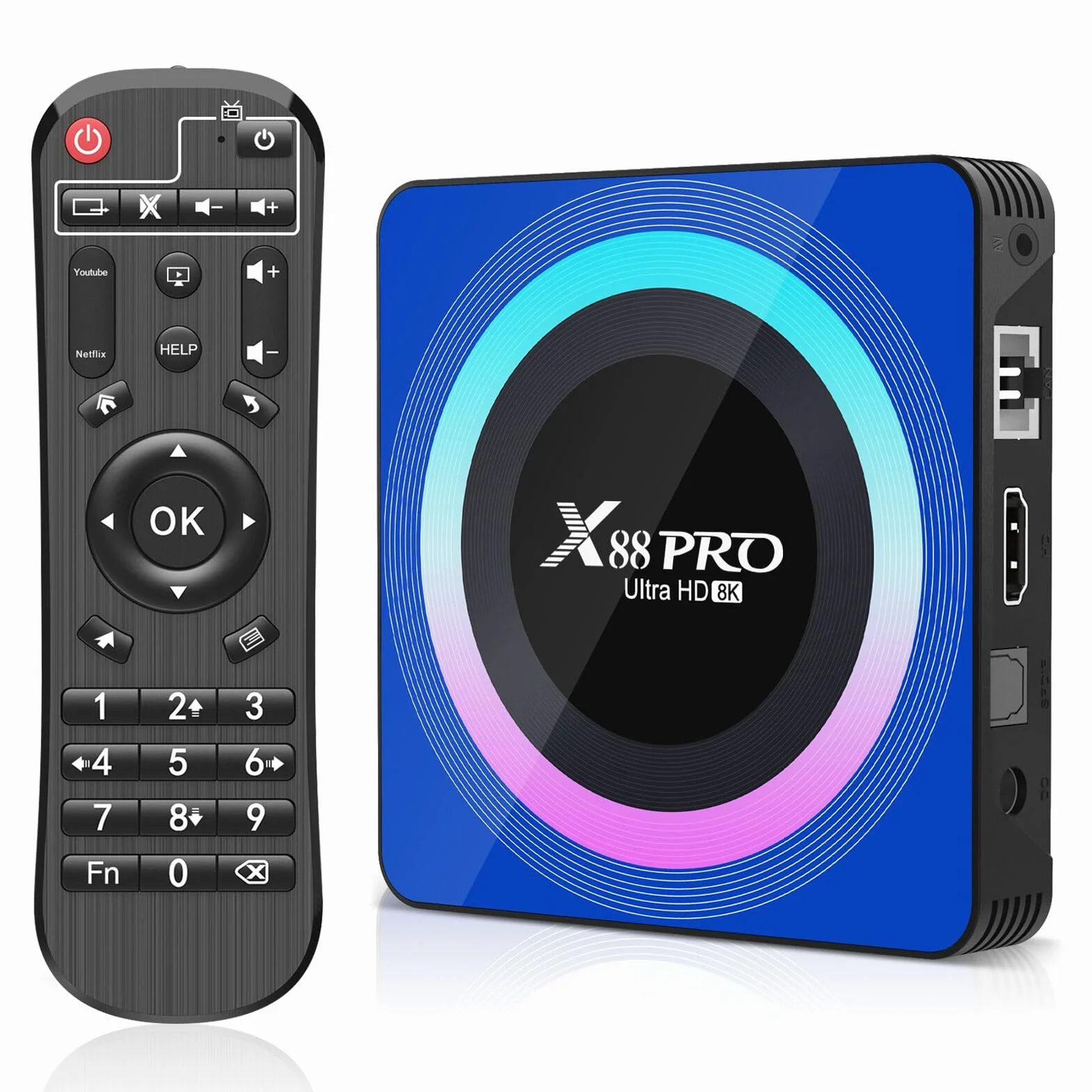 Android TV Box, Android 13.0 Box 2GB RAM 16GB ROM RK3528 Quad-Core 64bit Cortex-A53 Support 2.4/5.0GHz WiFi6 BT5.0 HD 8K 10/100M Ethernet HDMI 2.0