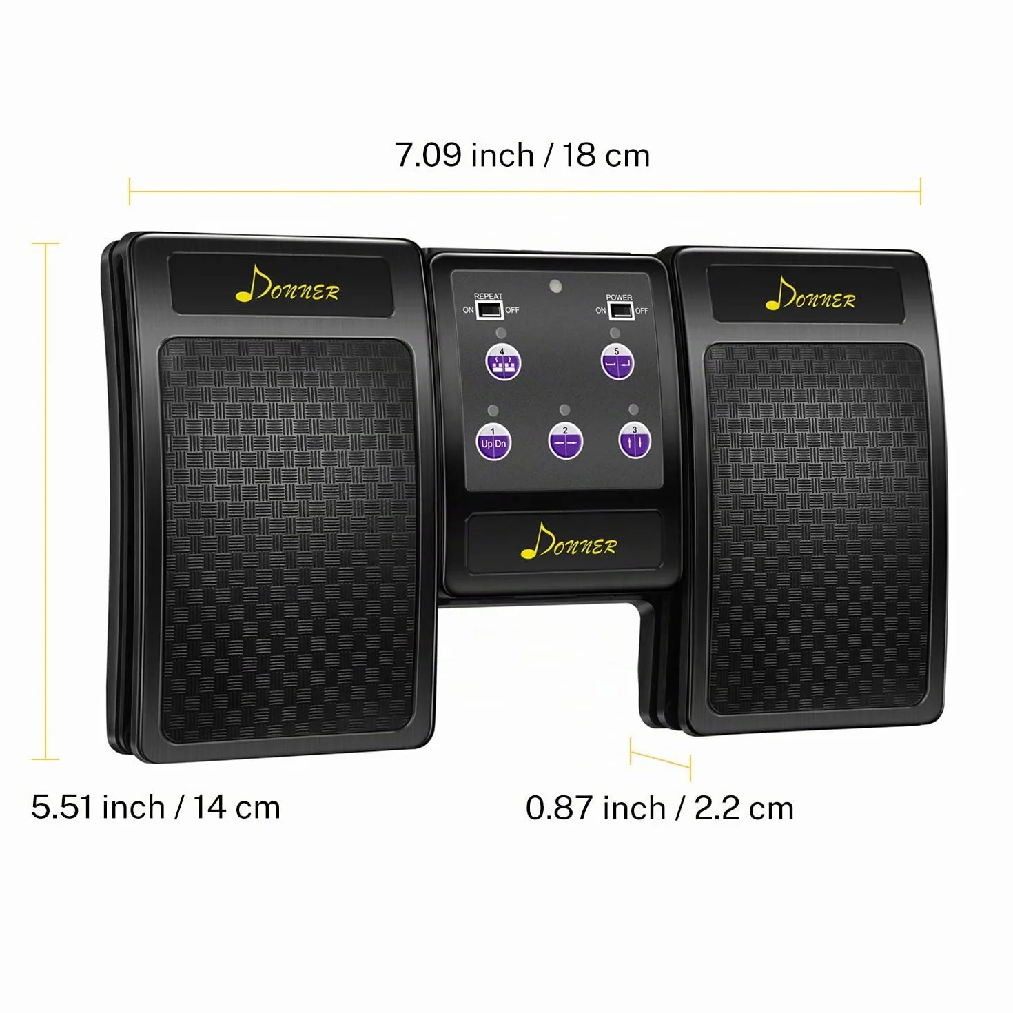 Donner Pedal Página Bluetooth Recargable para Tablet, Negro