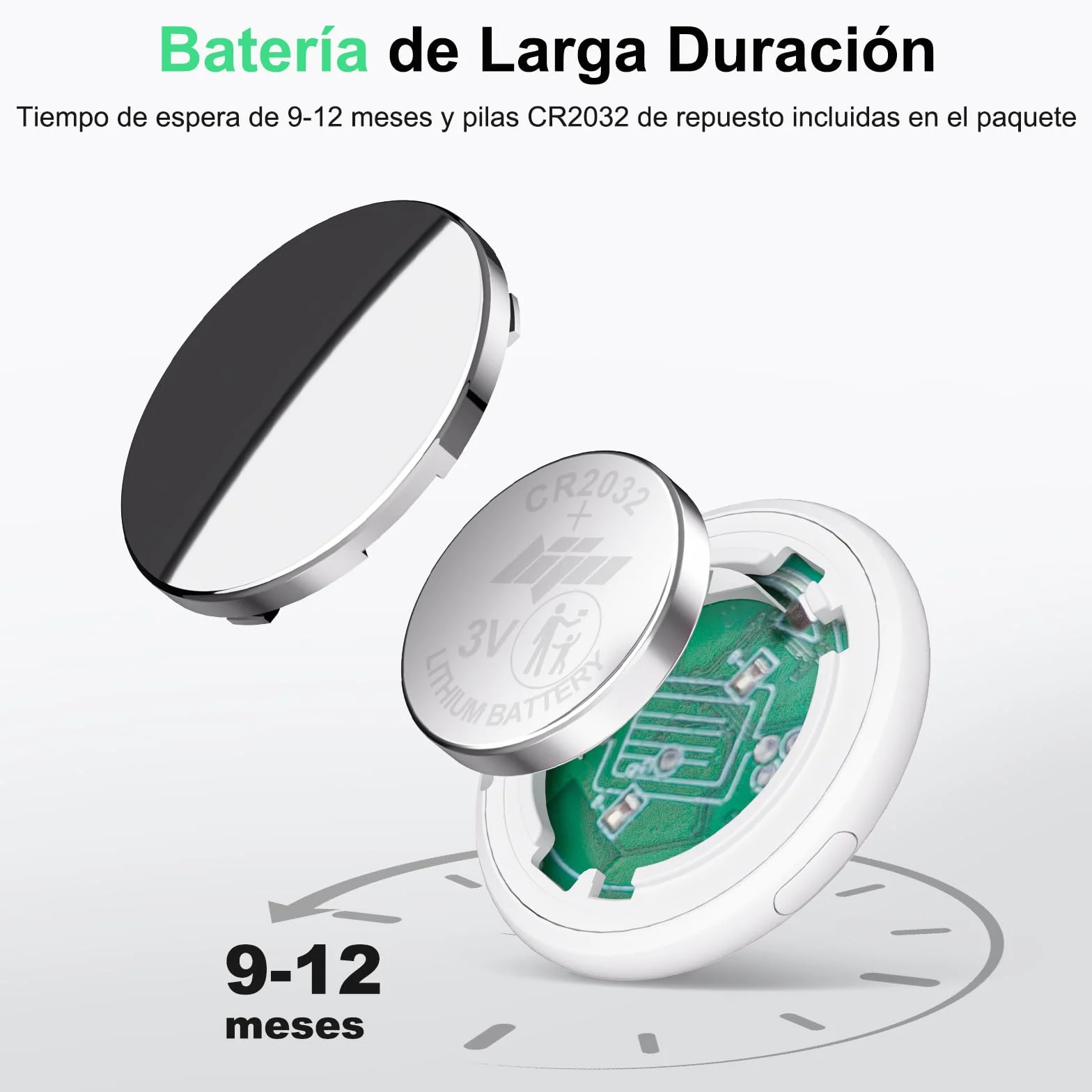 Smart Air Tracker Tag para Apple Buscar (Solo iOS), Bluetooth Rastreador para Llaves, Blanco, Paquete de 1