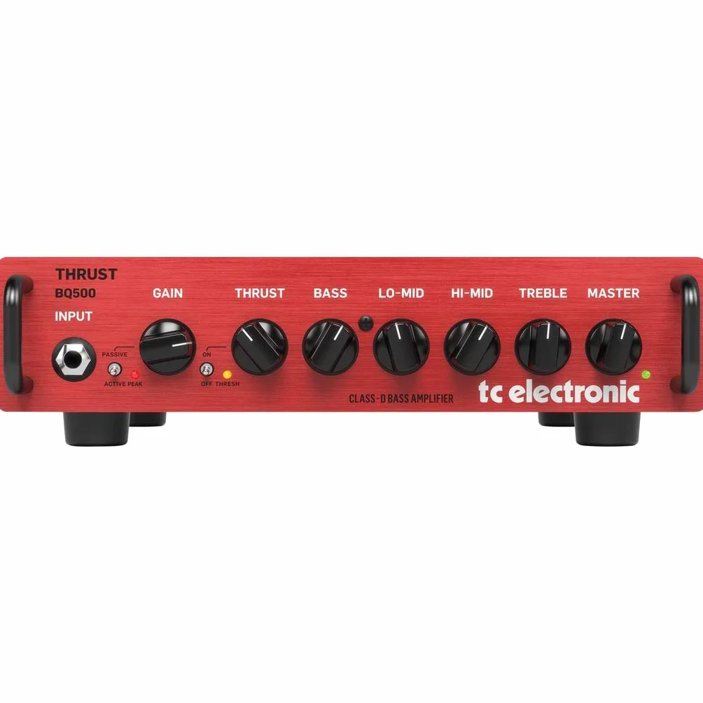 TC Electronic THRUST BQ500 Cabezal de bajo portátil de 500 vatios con preamplificador Mosfet y compresor de empuje