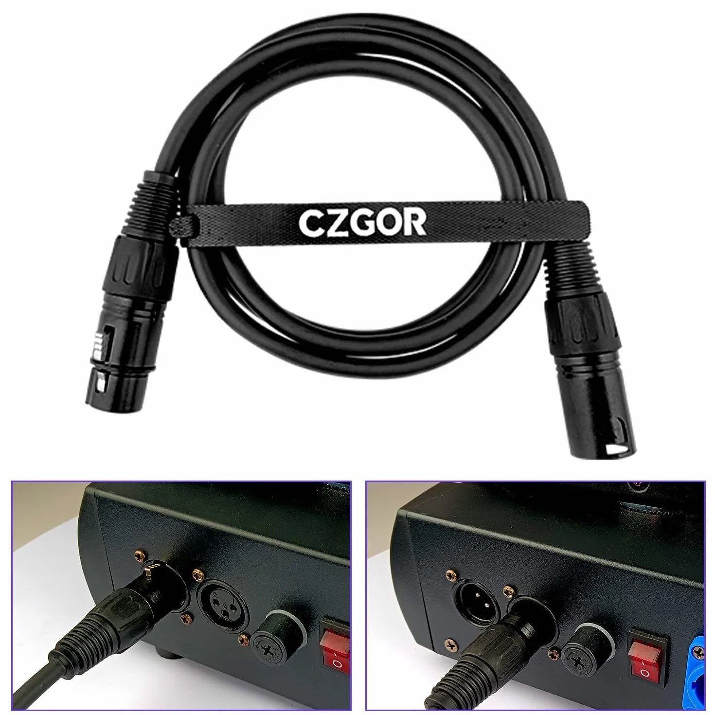 Cables DMX de 1.2 metros 10 paquete, 3 Pines XLR Macho a Hembra Cable DMX para Señales de Iluminación para Conectar Cables Ópticos