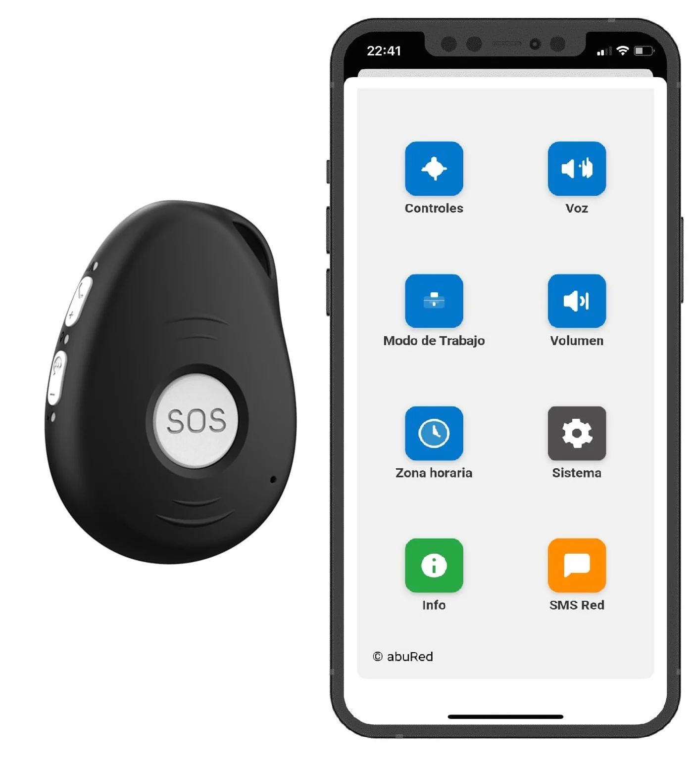 Localizador GPS Personas Mayores 4G Botón SOS Emergencia Detector de Caída Teléfono APP Español Colgante 72h Batería Family Care ELE2
