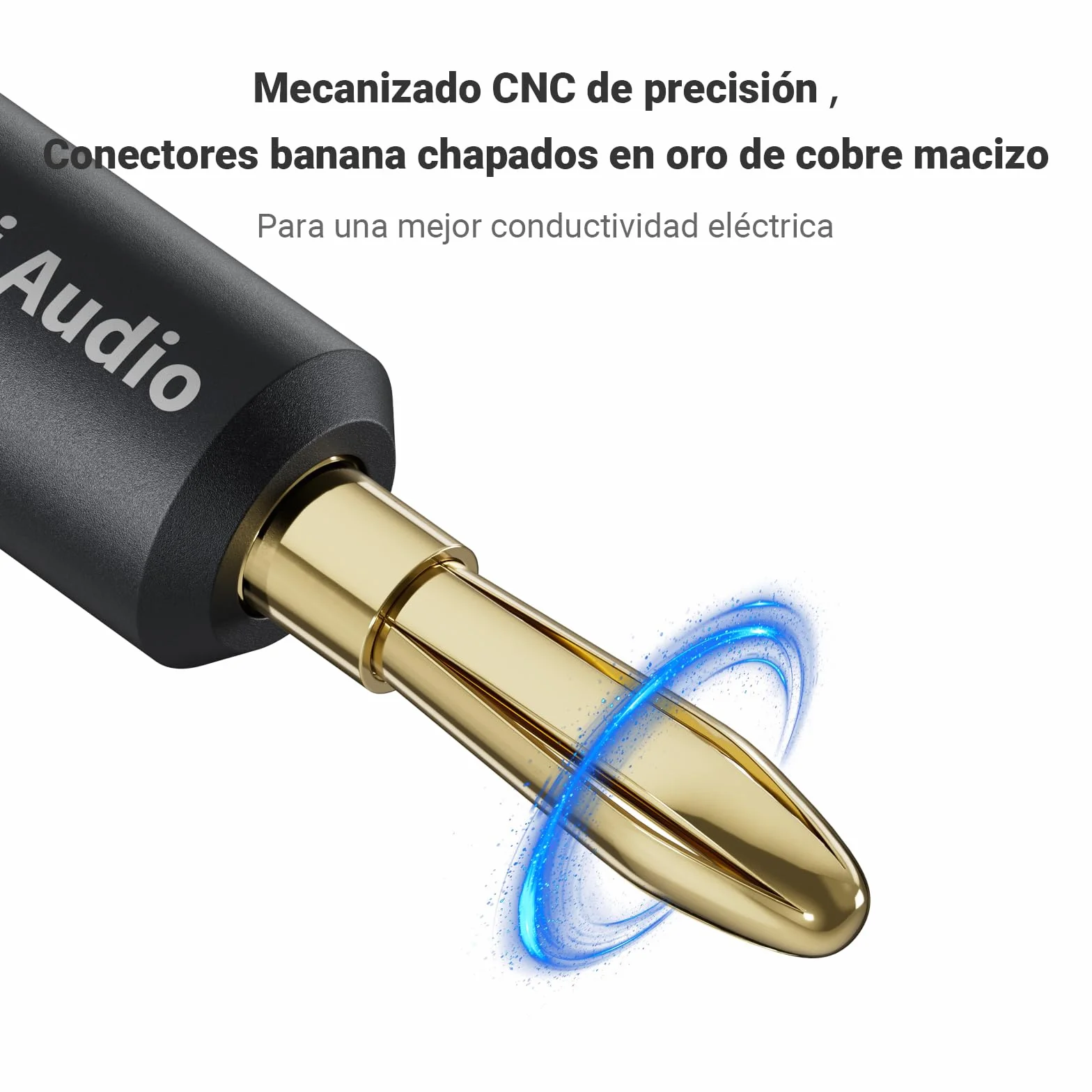 Fosi Audio Conectores Banana para Cable de Altavoz, 2 Pares Chapados en Oro para Amplificador