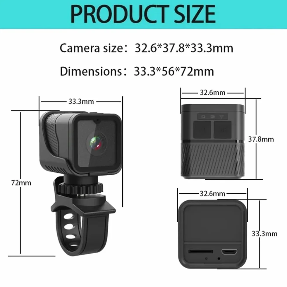 CáMara Deportiva WiFi HD 1080P con Punto de Acceso Mini CáMara PortáTil Impermeable Motocicleta Bicicleta Grabadora de ConduccióN Movimiento DV