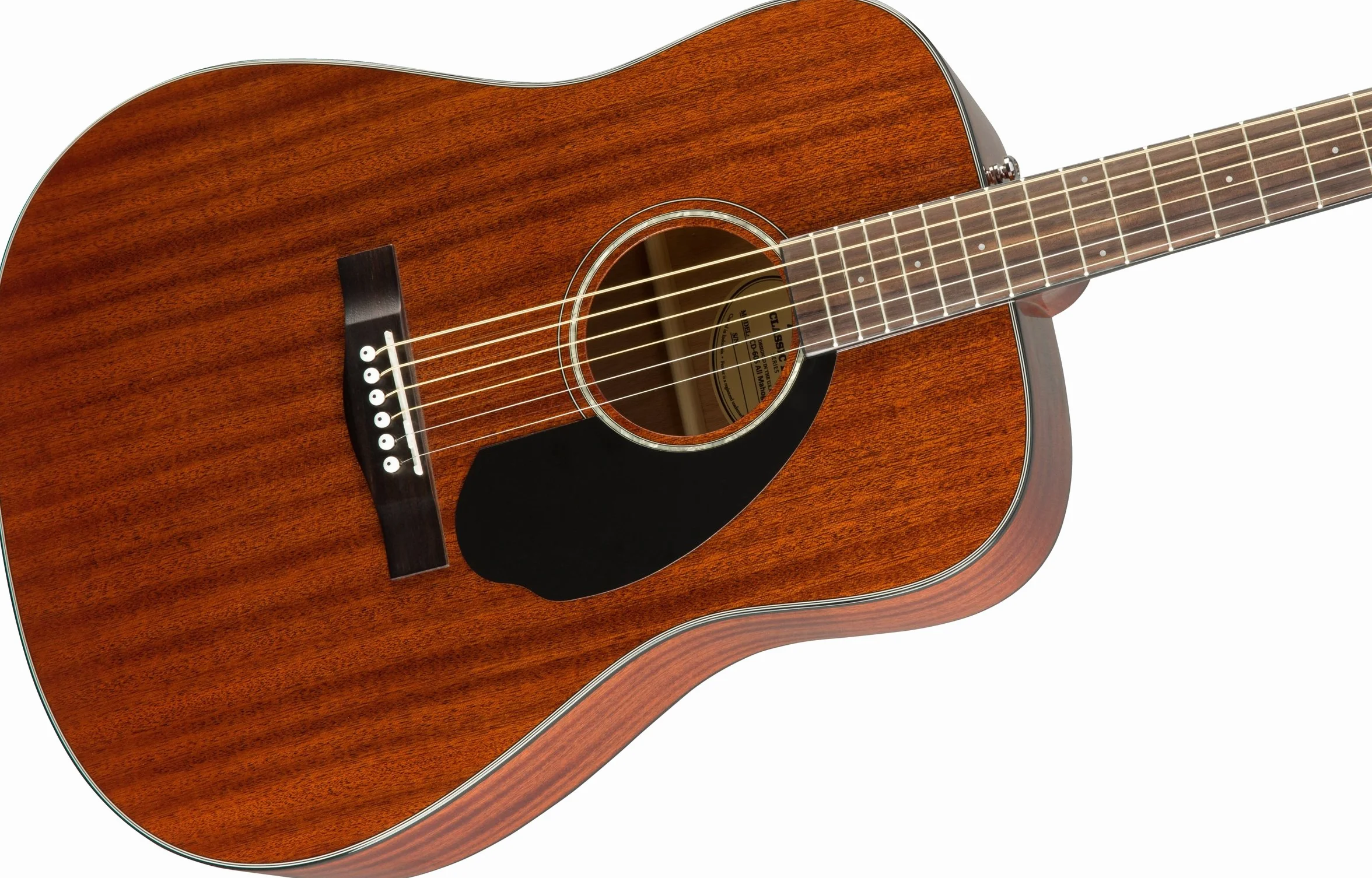 Fender CD-60S Dreadnought, Walnut Fingerboard, All-Mahogany, Natural, Full Size, 970110022, Comes with Free Virtual Lessons