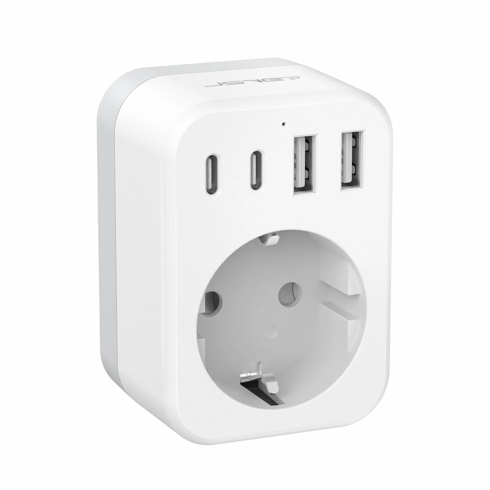 Adaptador Japon, JSVER 5 en 1 Adaptador Enchufe para Japan Tipo A con 2 USB A y 2 USB C, Enchufe de Viaje para Español a Japones,América, México, Canadá, Tailandia-Blanco