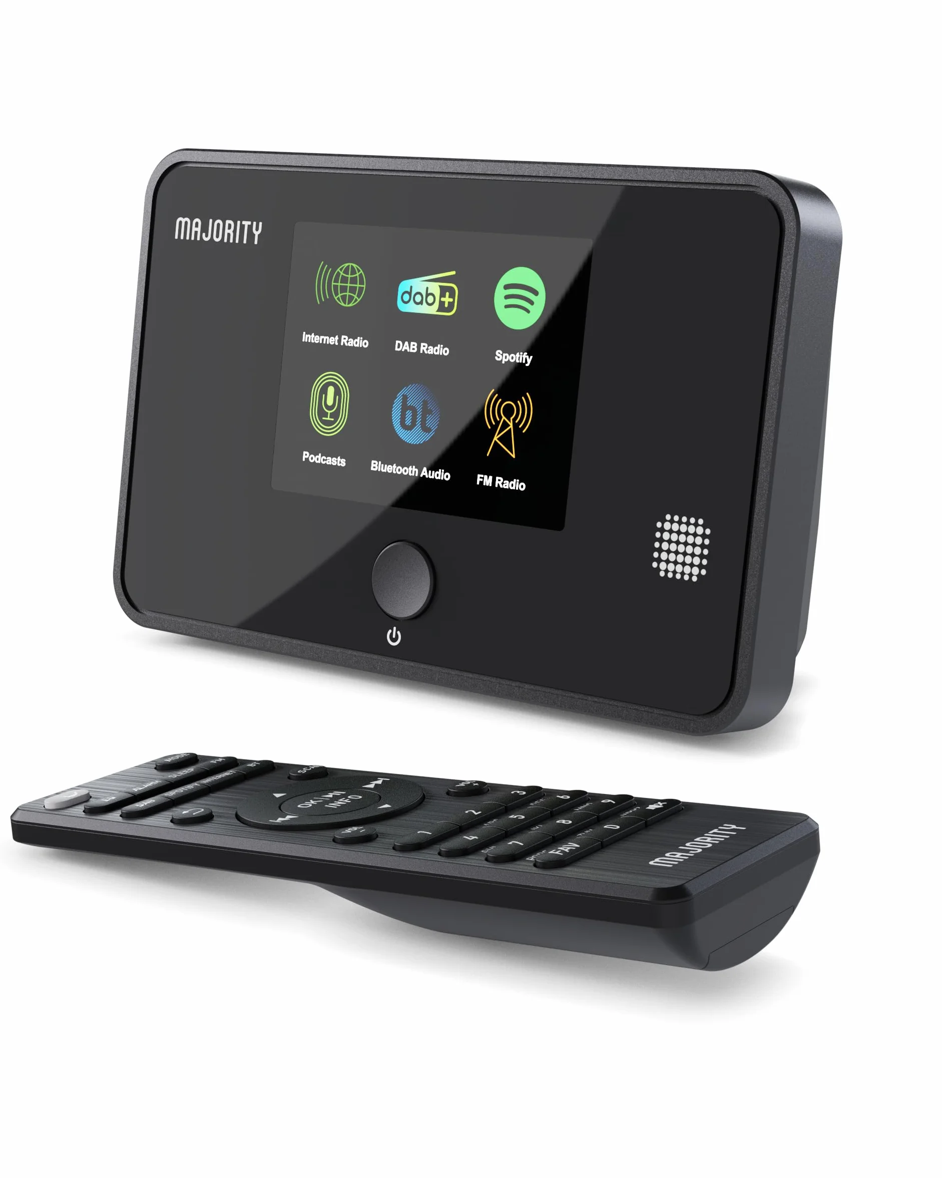 Dab Plus Radio por Internet WLAN Sintonizador con Dab/Dab+ y FM | Radio por Internet WLAN Adaptador con Spotify, Conectividad Bluetooth, Mando a Distancia, Pantalla en Color | MAJORITY Robinson