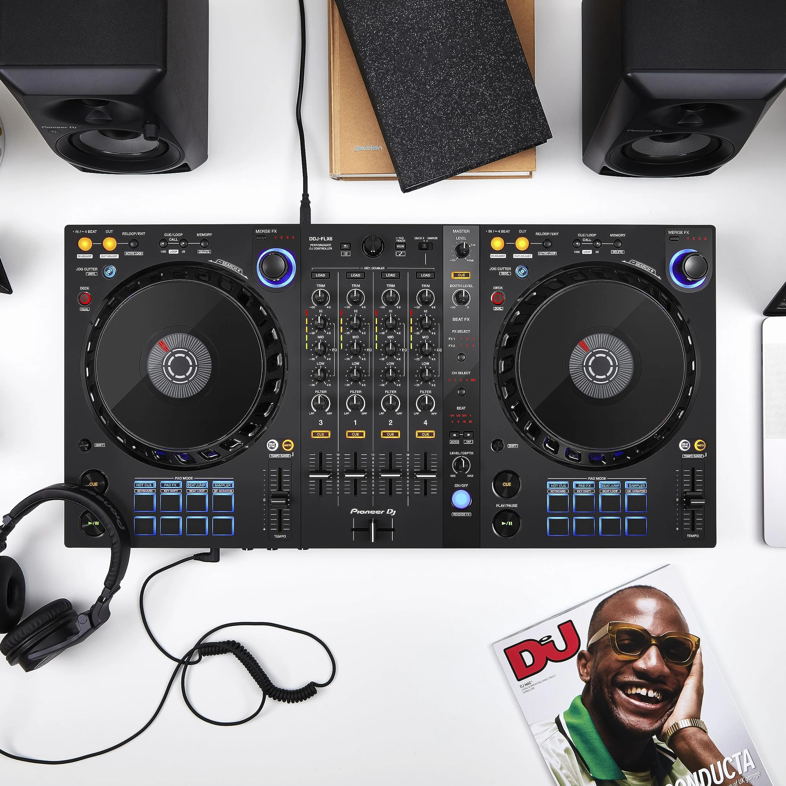 Pioneer DJ DDJ-FLX6 - Controlador DJ de 4 decks para Rekordbox y Serato