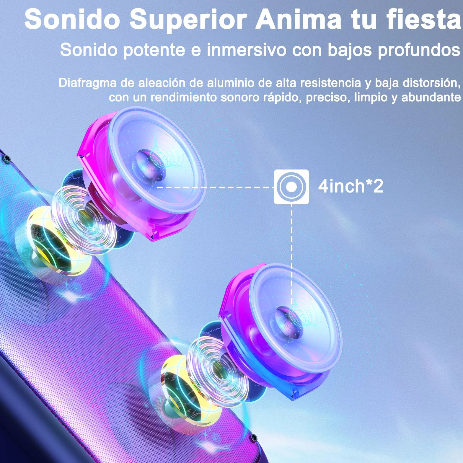 JYX Máquina de Karaoke, Sistema de Karaoke con 2 micrófonos, Altavoz Bluetooth portátil con luz RGB, Set de Karaoke, Sistema PA para Adultos, Fiestas, Compatible con TF/USB, AUX, FM, TWS
