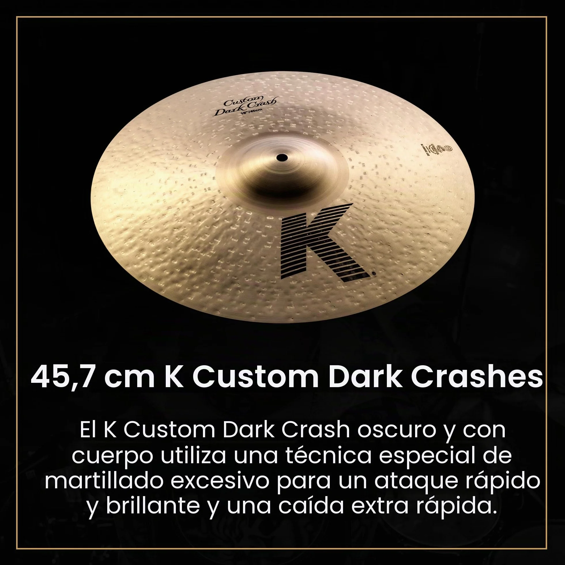 Zildjian KCD900 K Custom Series Dark Cymbal Box Set - 14" Hi-Hats, 16"/18" Crash, 20" Ride, Oscuro