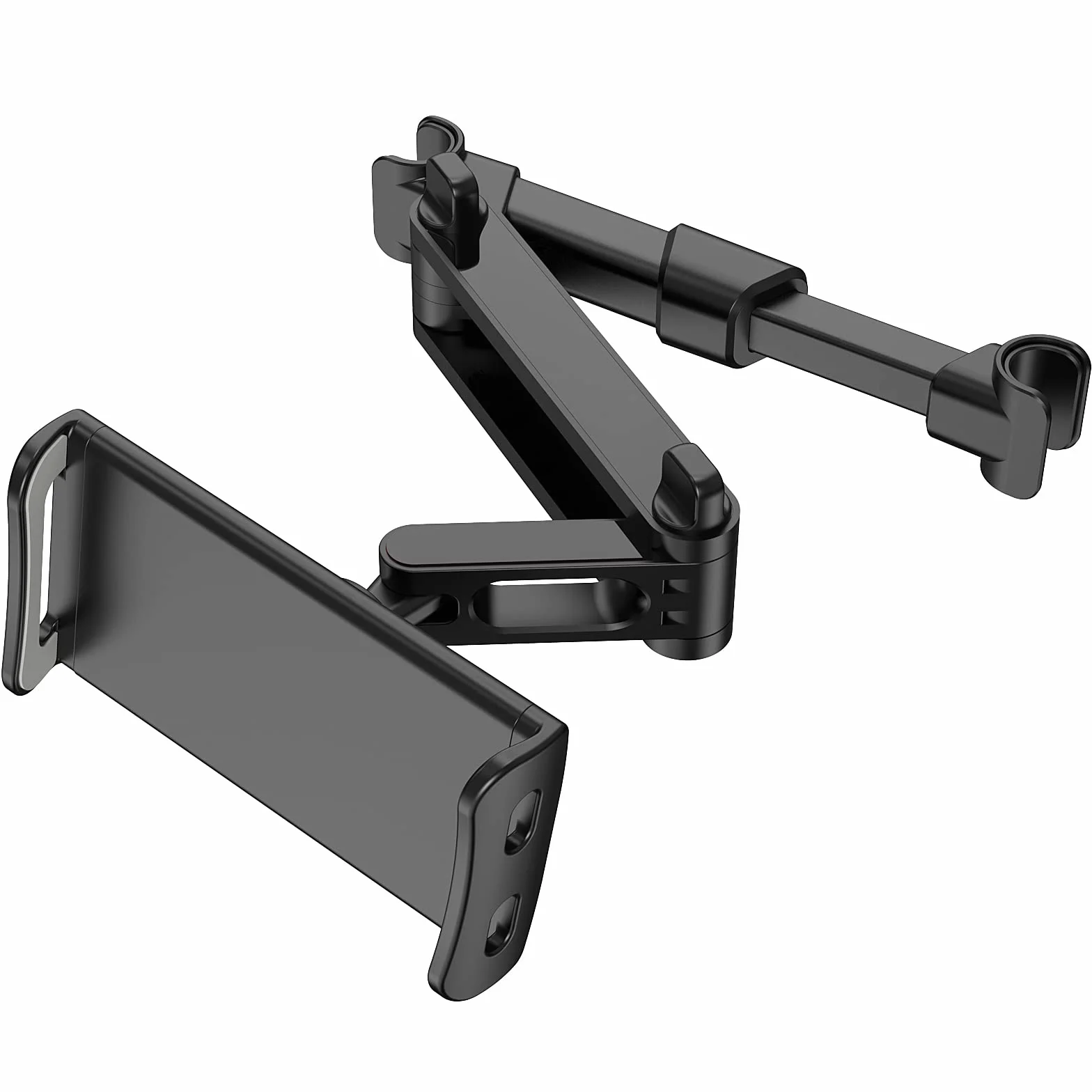 Soporte para reposacabezas de Coche Giratorio 360°, Soporte de Asiento Trasero Ajustable para Tablet y teléfono móvil, iPad Air Mini(Negro)