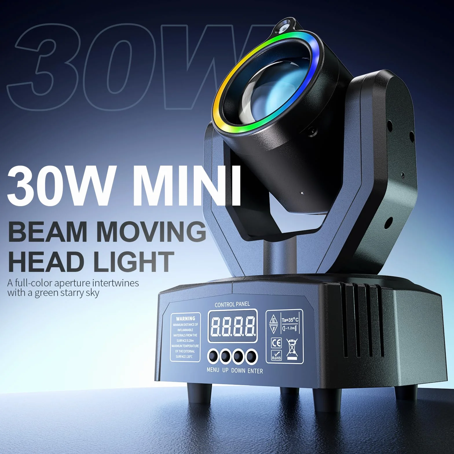 Mini Cabezas Móviles LED 30W, 2PCS Luces de Escenario RGBW Beam, DMX512 Activado por Sonido Las Efectos de Luz con Mando a Distancia para DJ Bar Fiesta Discoteca Boda