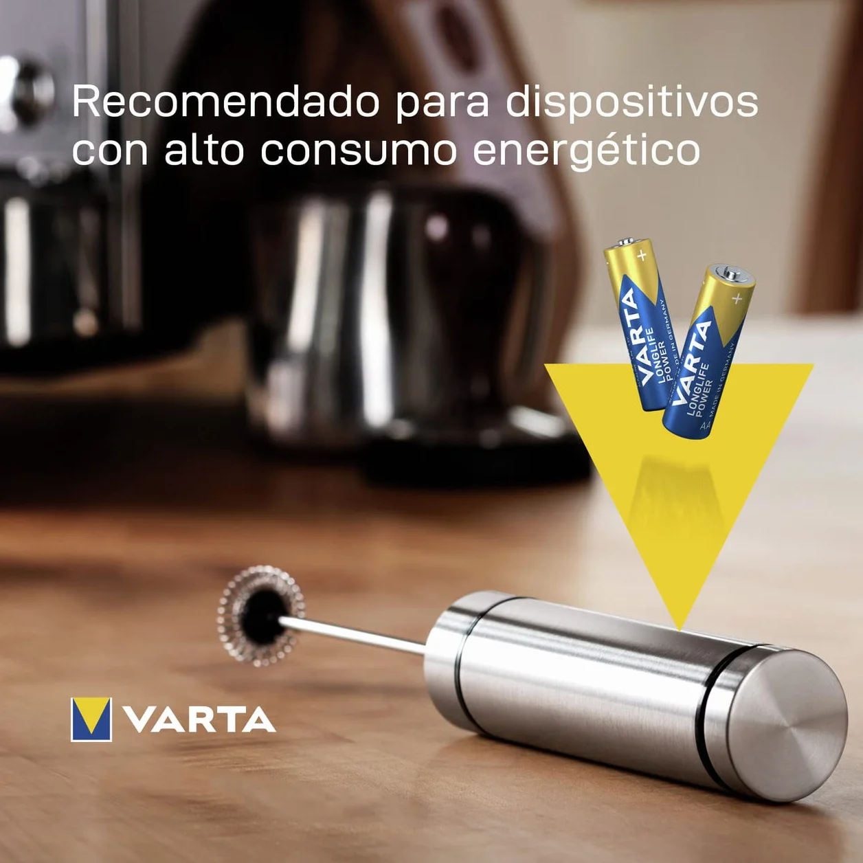 Varta Pila Longlife Power AA LR6 (paquete de 12 unidades), pila alcalina - «Made in Germany» - Adecuado para juguetes, linternas, mandos y otros aparatos que funcionan con pilas