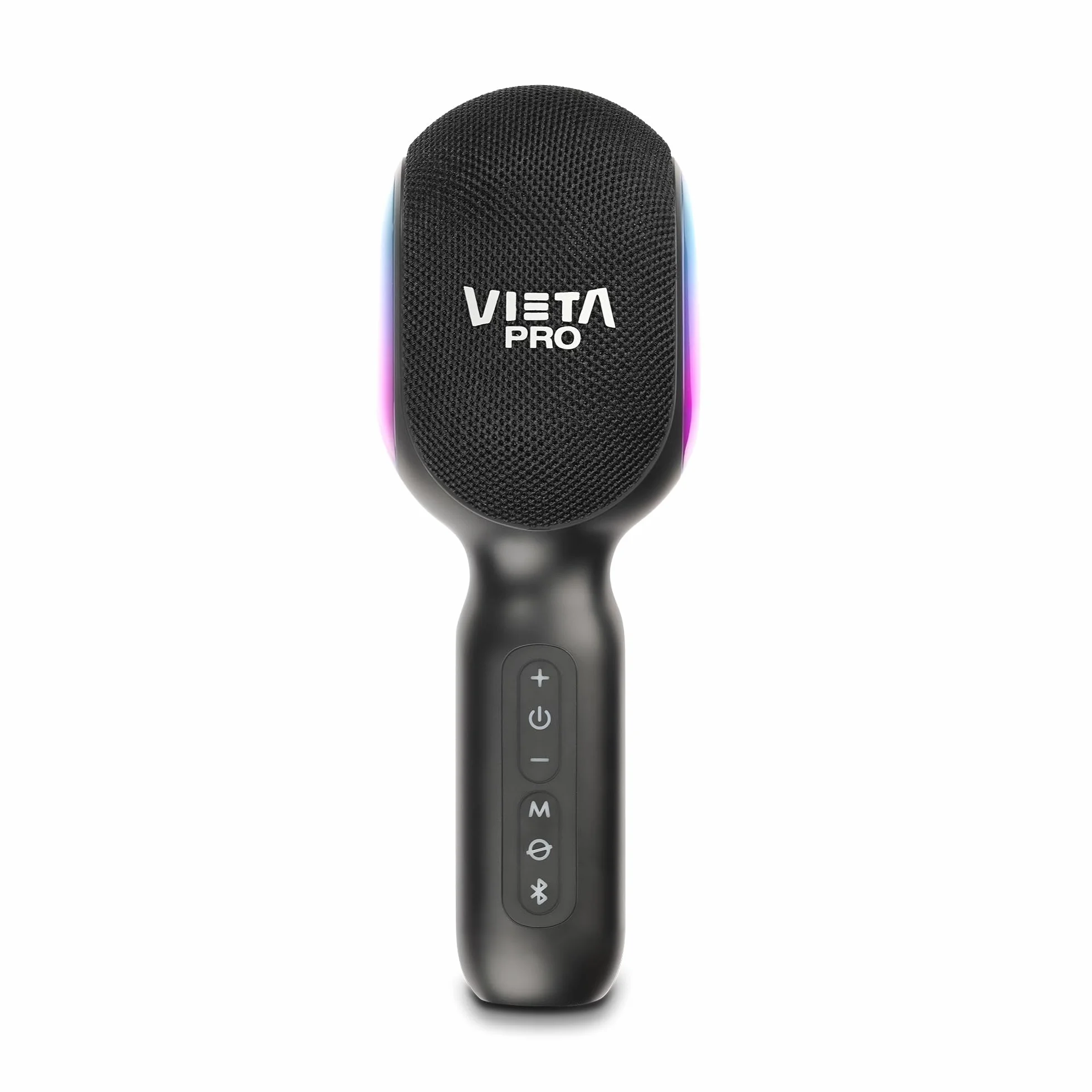 Vieta Pro Micrófono Inalámbrico con Altavoz para Karaoke True Wireless. Micrófono con Bluetooth, 10H de Batería, Transmisor Radio FM y Efectos de Luz y Sonido. | Micro Karaoke Party La Voz Negro