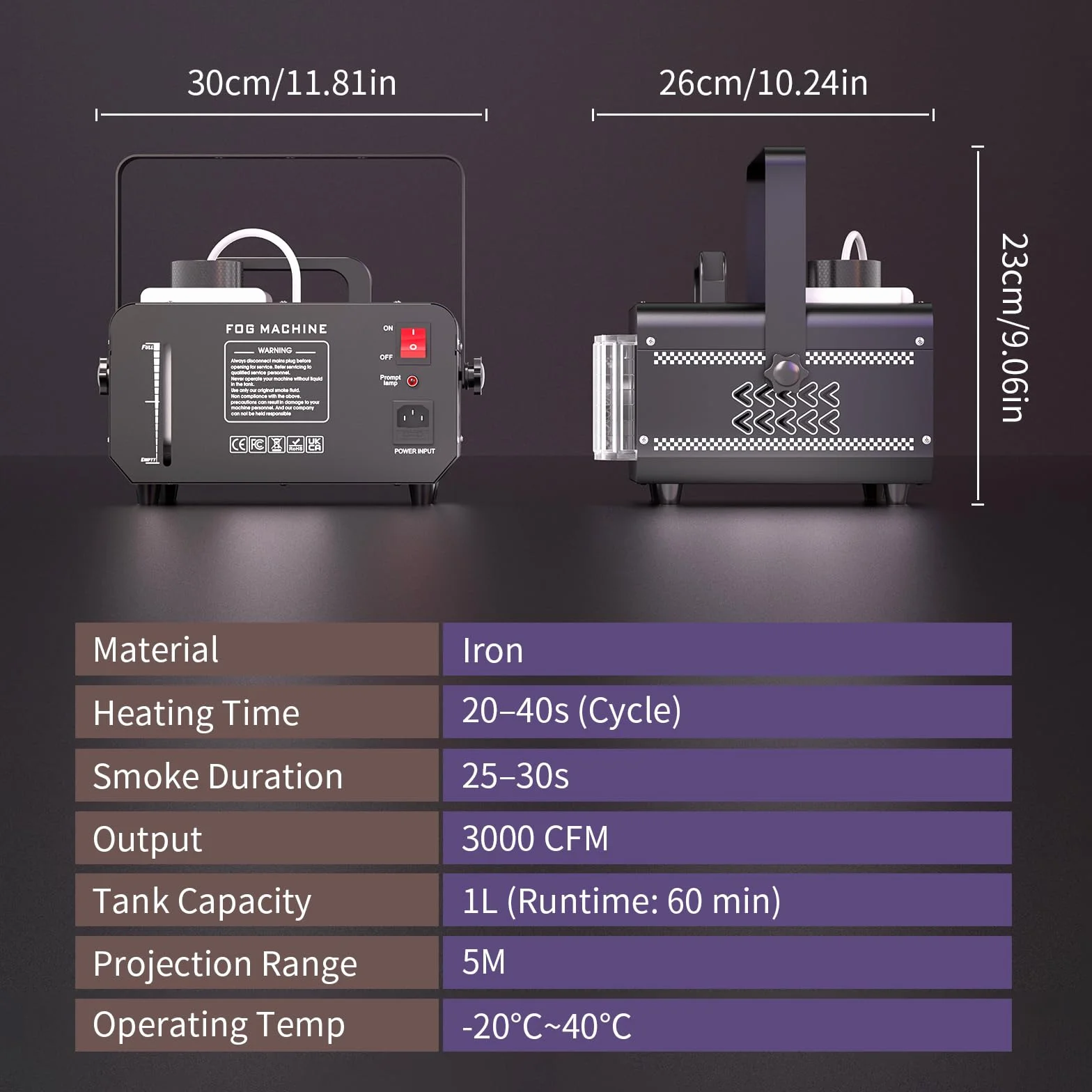 1200W Máquina de Humo con Control Remoto, Haz 9 LED RGB Luces de Fiesta 14 Colores Estáticos Capacidad de 1L Fog Machine Portátil Estroboscópico para Halloween Bodas Navidad Escénicos