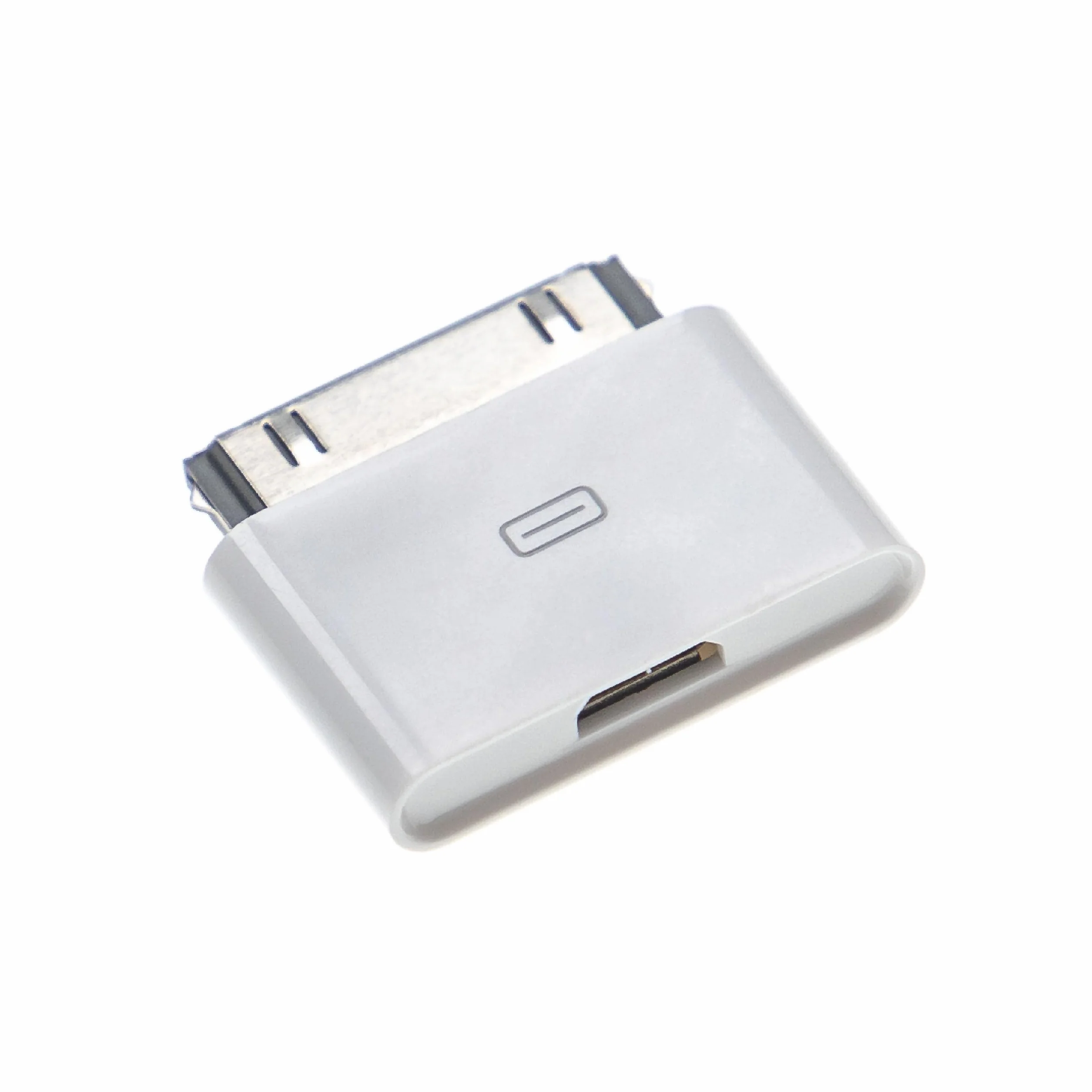 vhbw Adaptador Compatible con Apple iPod Classic, 30GB, 40GB Reproductor de Audio, Smartphone - Adaptador USB Micro a Conector 30 Pines, Blanco