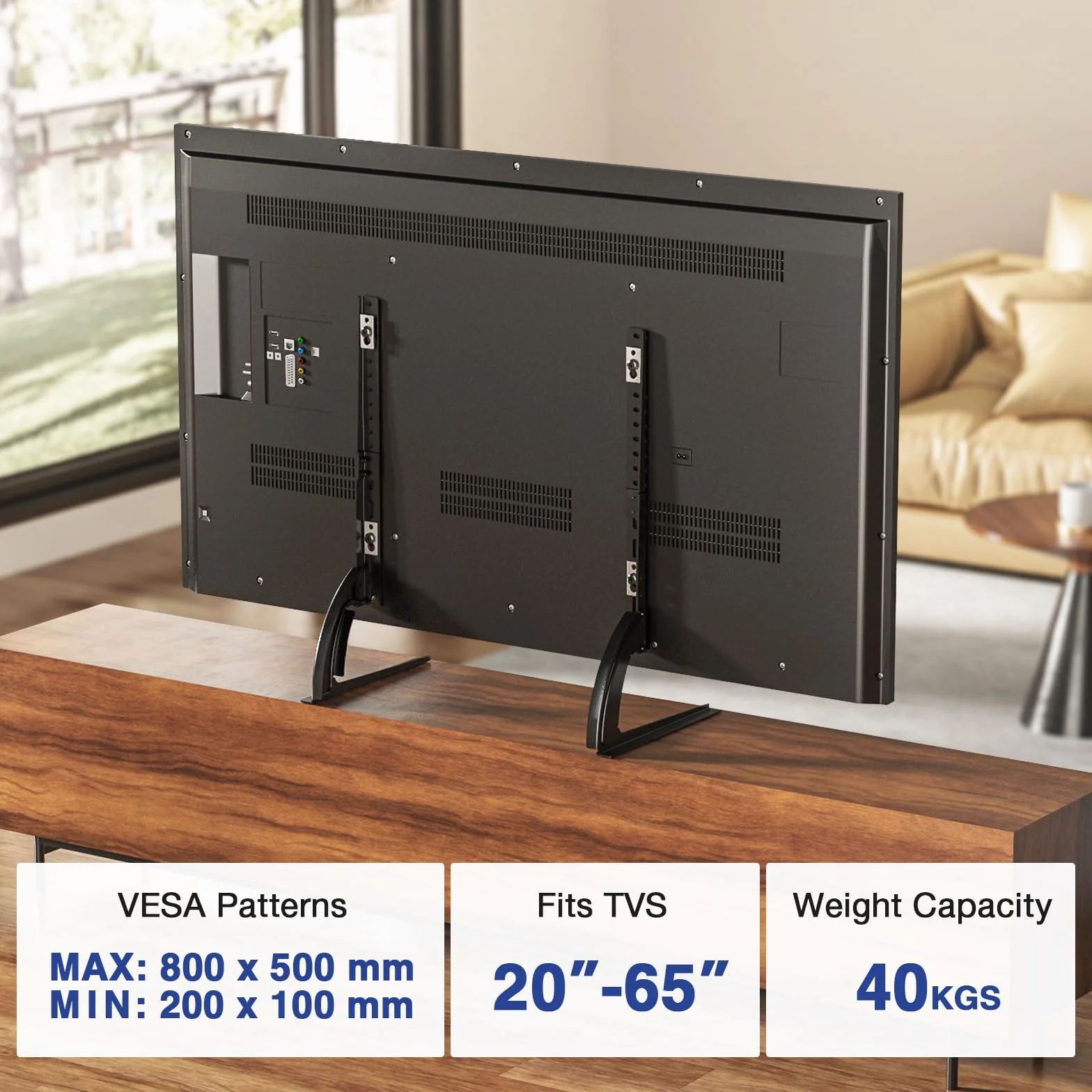 RFIVER Soporte Universal para TV de 20 a 65 Pulgadas - Patas/Pedestal de Sustitución para LCD, LED, OLED, Plasma (Pantallas Planas y Curvas) - Soporta 40 kg, VESA 800x500 mm