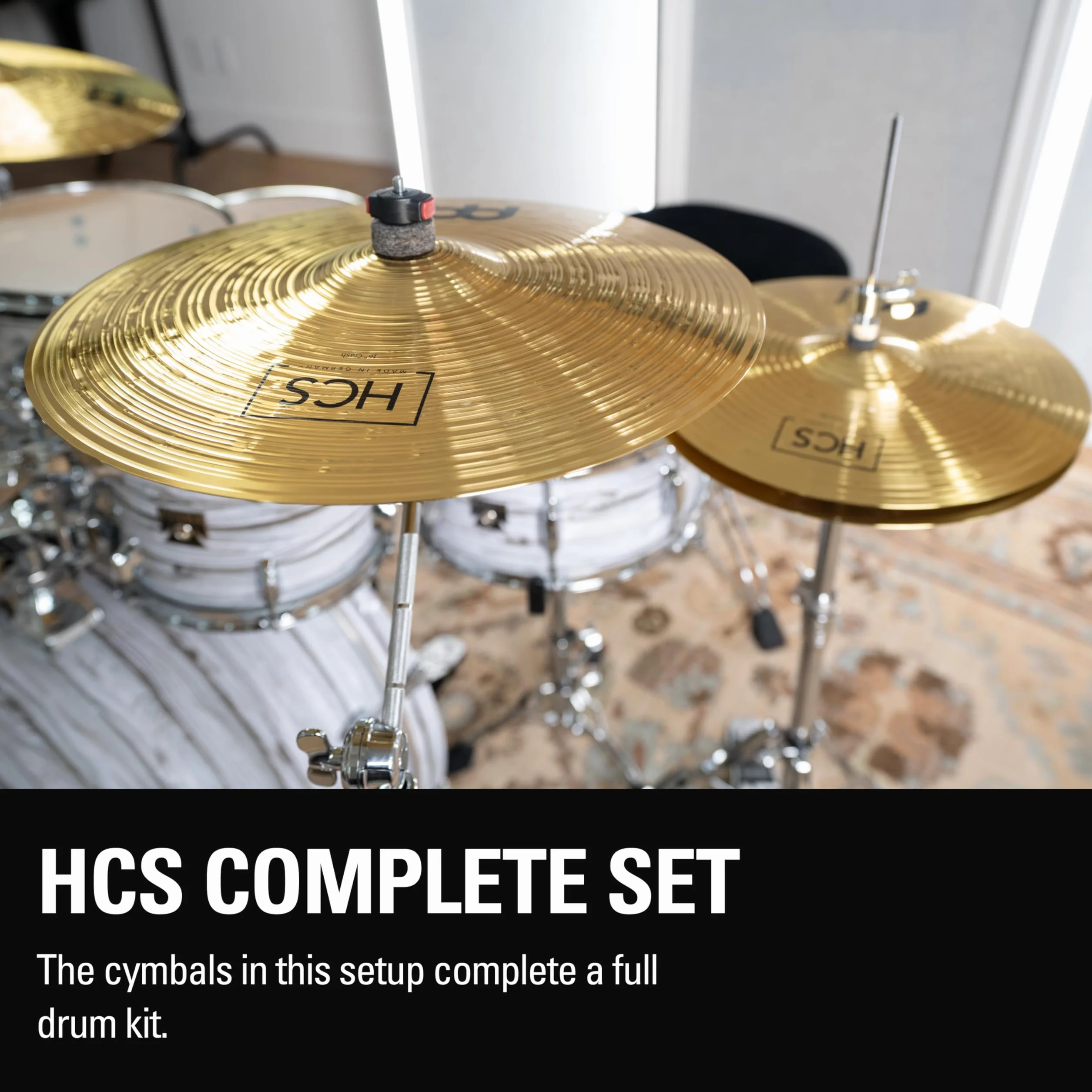 Meinl Cymbals HCS Complete Cymbal Set Pack - Juego de Platillos de Batería con 14 pulgadas Hihats, 16 Crash y 20 Ride – Latón, Acabado Tradicional (HCS141620)