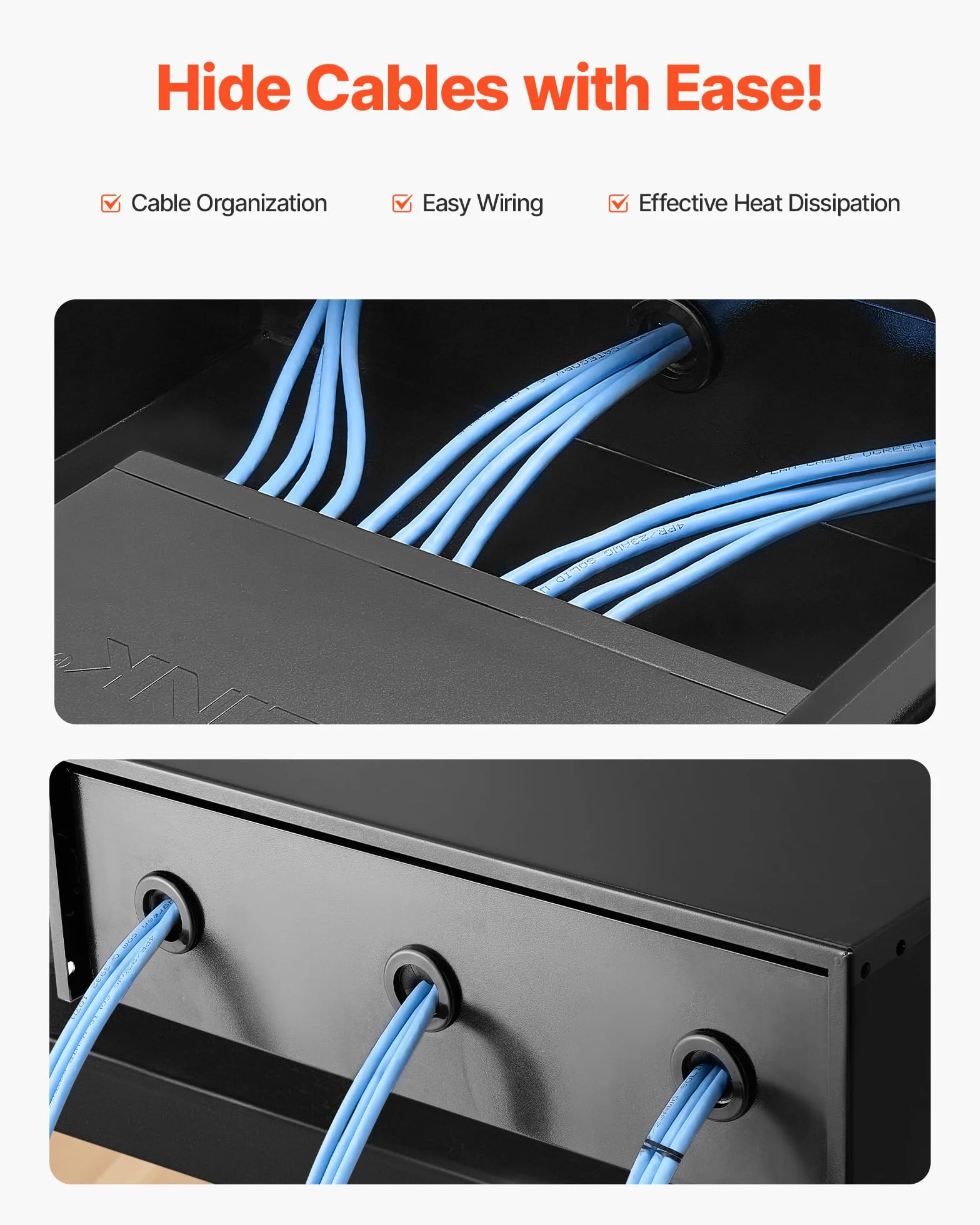 VEVOR Cajón para Montaje en Rack de 3U, Carga de 22,68 kg, Cajón Deslizante con Cerradura y Orificios para Gestión de Cables, para Rack o Gabinete de AV para Servidores de Equipos de Red de 48,26 cm