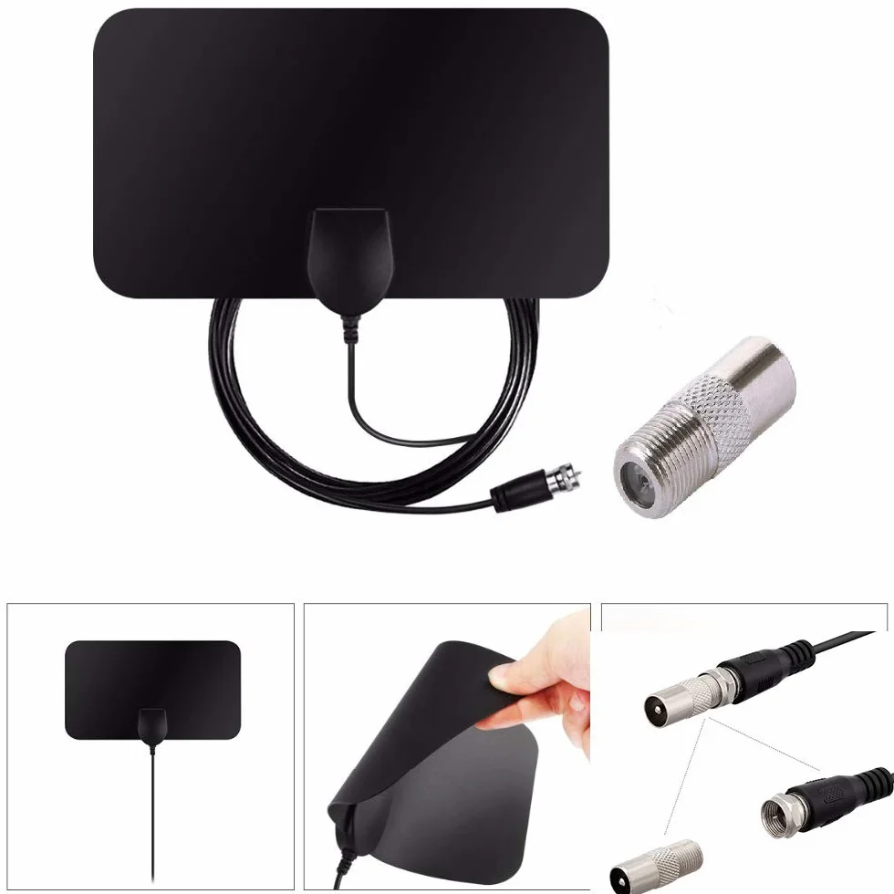 DollaTek Antena de TV Digital Amplificador de señal de Alcance de 50 Millas F-TV HDTV Compatible Antena Interior 4K DVB-T2 ATSC Antena