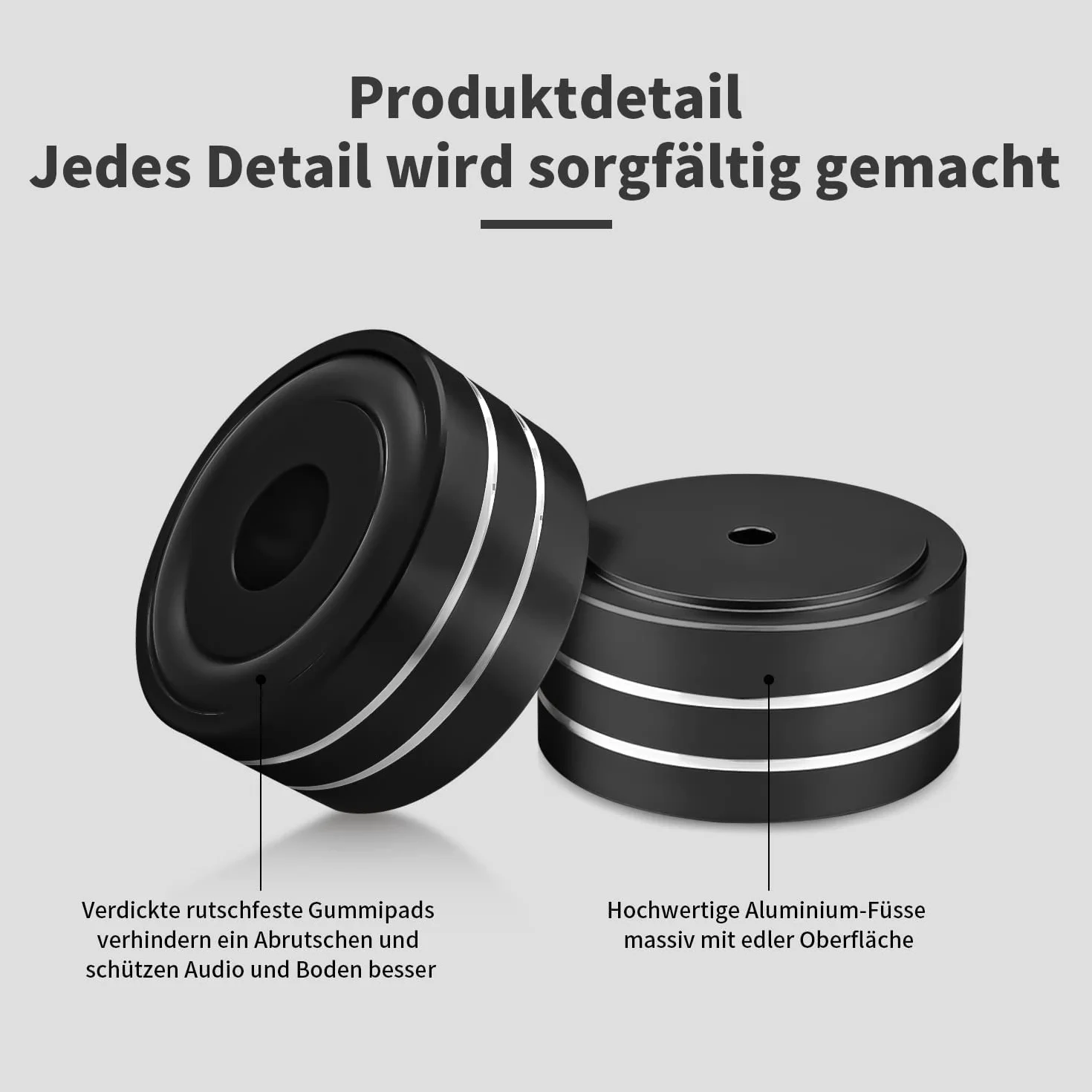Pies para altavoces 40×20 mm amortiguadores de audio aislantes para subwoofer tocadiscos amplificadores HiFi (4 unidades)