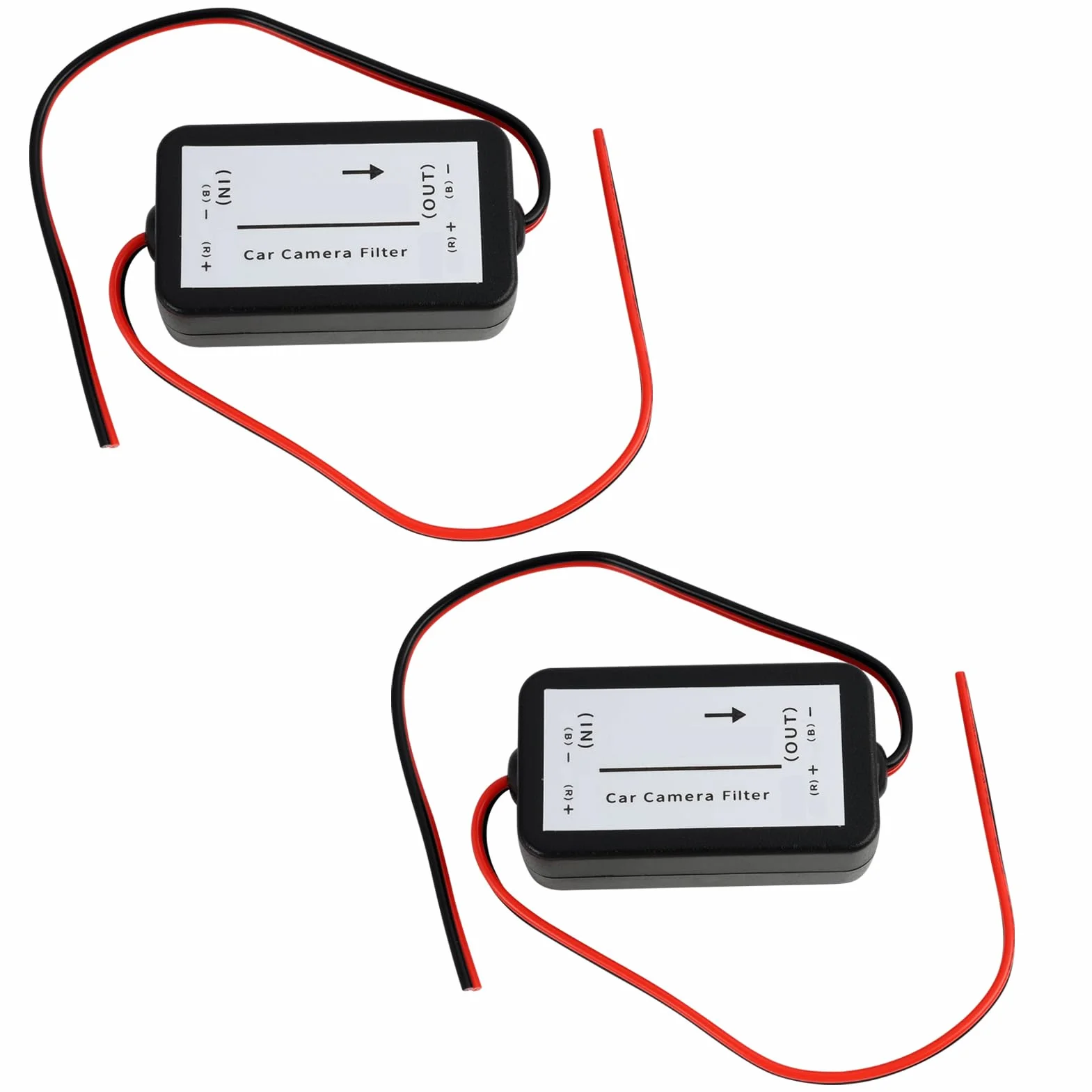 2 filtros para cámara de visión trasera, filtro de 12 V, relé de potencia CC, condensador de cámara de marcha atrás, filtro de señal de 12 V CC para sistemas de cámara de visión trasera, adecuado para