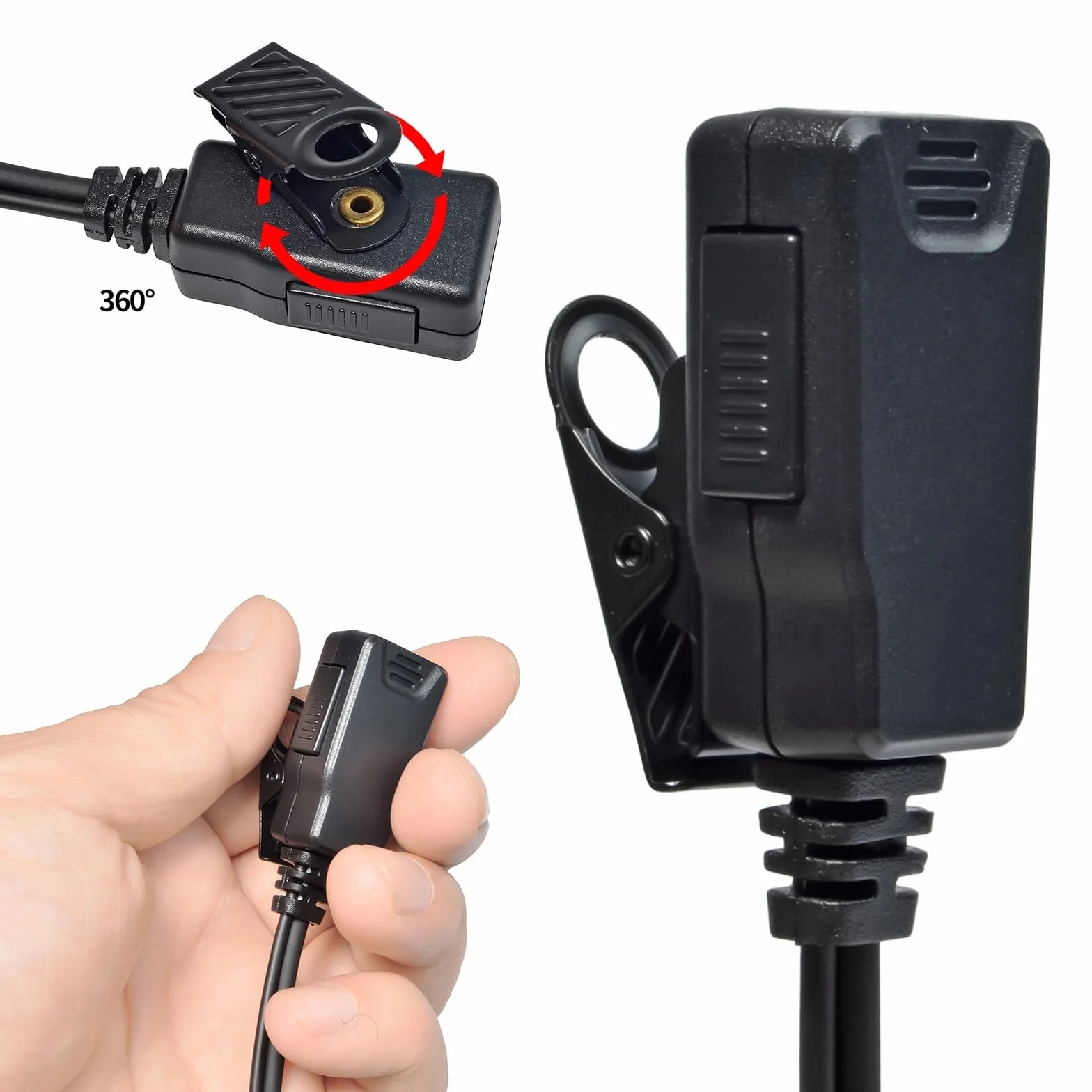 Walkie Talkie Pinganillo Compatible con Motorola CP040 DP1400 CP150 GP2000 CT150 Radio, Auricular con Micrófono y PTT para Guardia de Seguridad (Negro G, 1 Pieza)