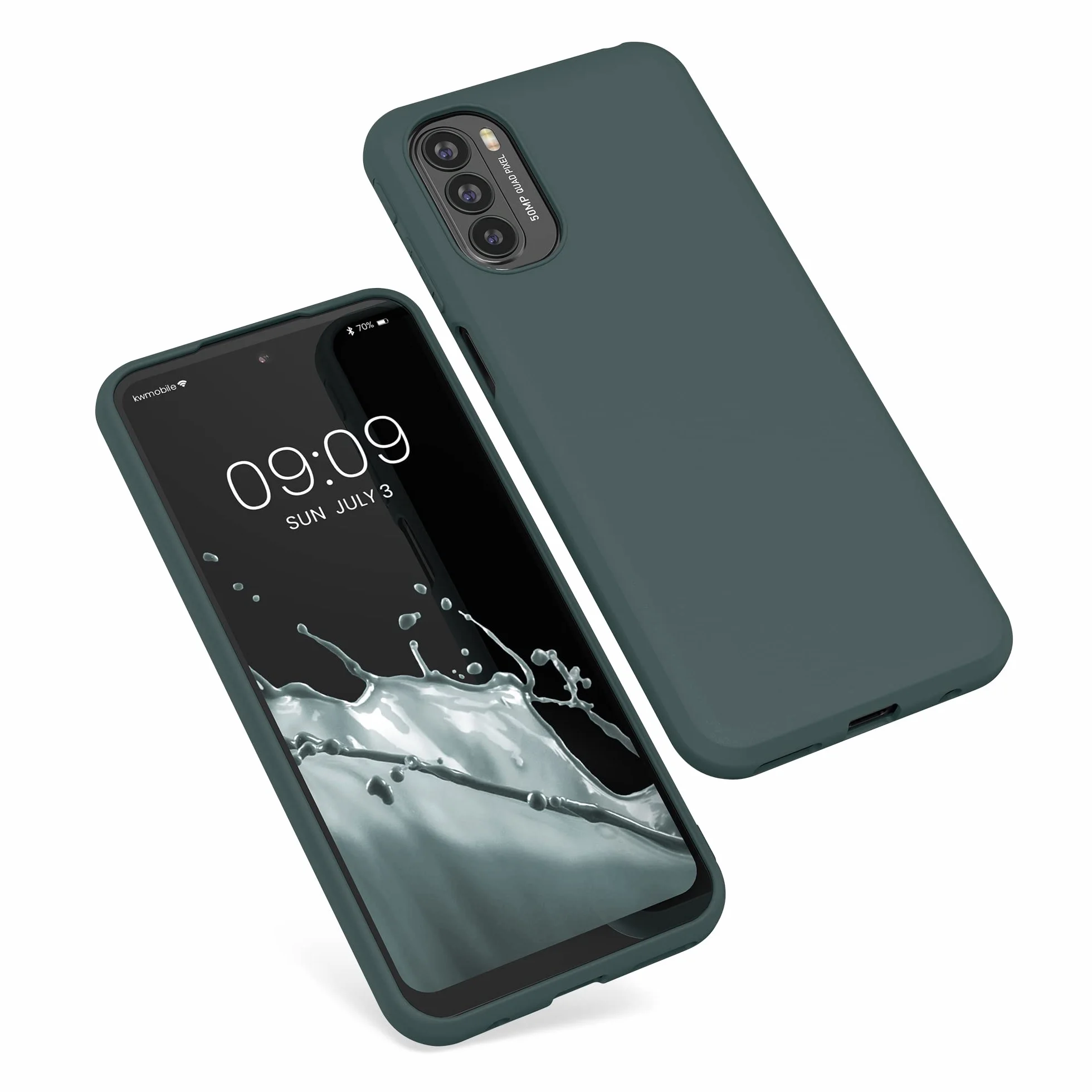 Funda kwmobile para Motorola Moto G31 Moto G41 Carcasa TPU Silicona Verde Bosque