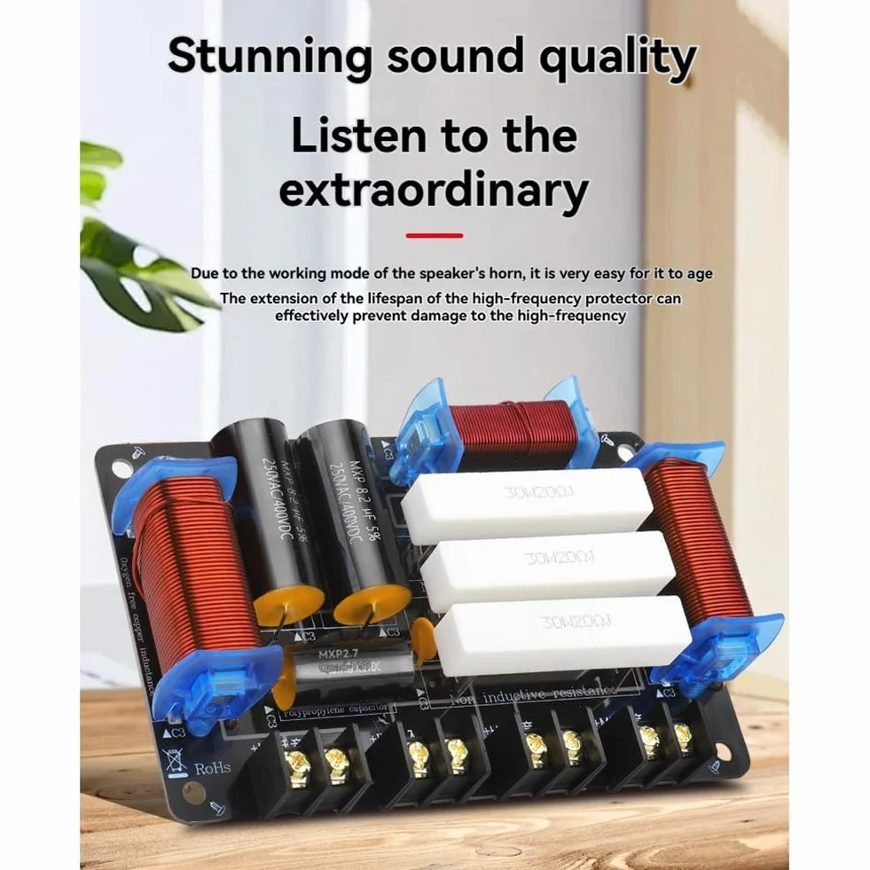 Divisor de Altavoz de 3 Vías 600W 4/8 Ohmios para Altavoces de 8, 10, 12 Pulgadas