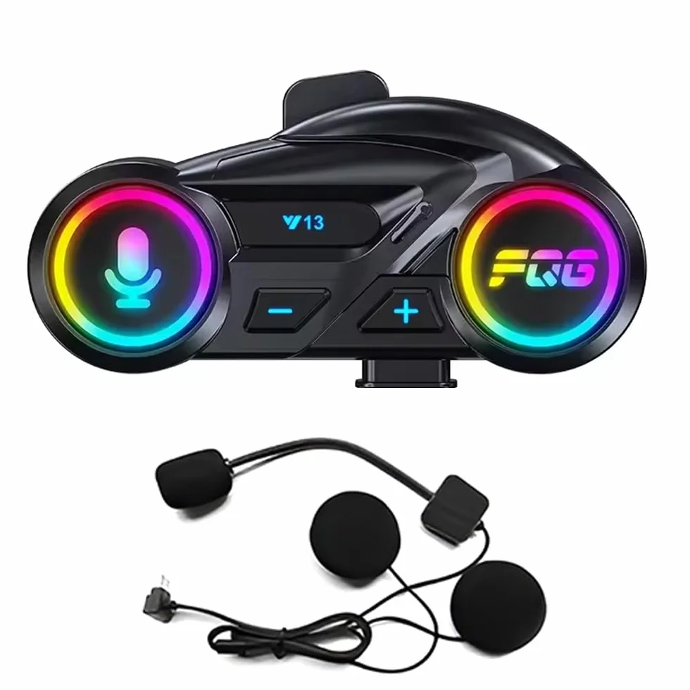 Auriculares Casco Moto Bluetooth 6.0, Auriculares Manos Libres, Doble Conexión, Cancelación de Ruido, Respuesta automática, Batería 20 h, Asistente de voz, Resistente al agua - No Intercomunicador.