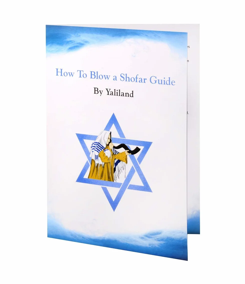 Auténtico shofar de cuerno Oryx/Gemsbok (punta a punta medida) – Sonido profundo y resonante – Juego completo con spray neutralizador de olores y guía completa – Artículo único de Judaica (20-24