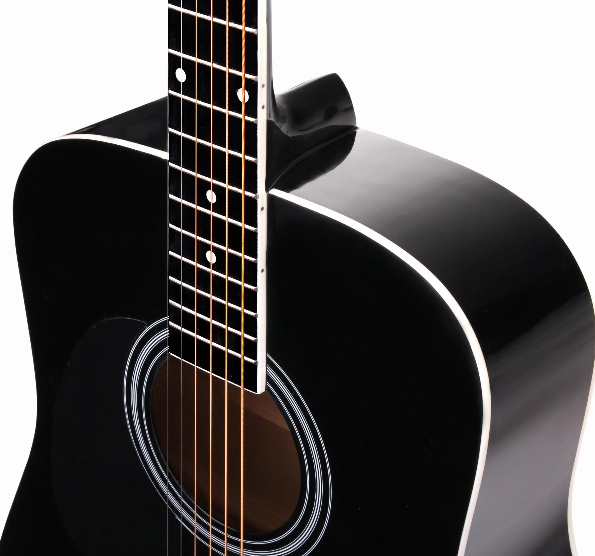 Classic Cantabile WS-10BK-LH Guitarra Western para zurdos (Dreadnought, acústica western, cuerdas de acero, principiantes y avanzados, zurdo) negra