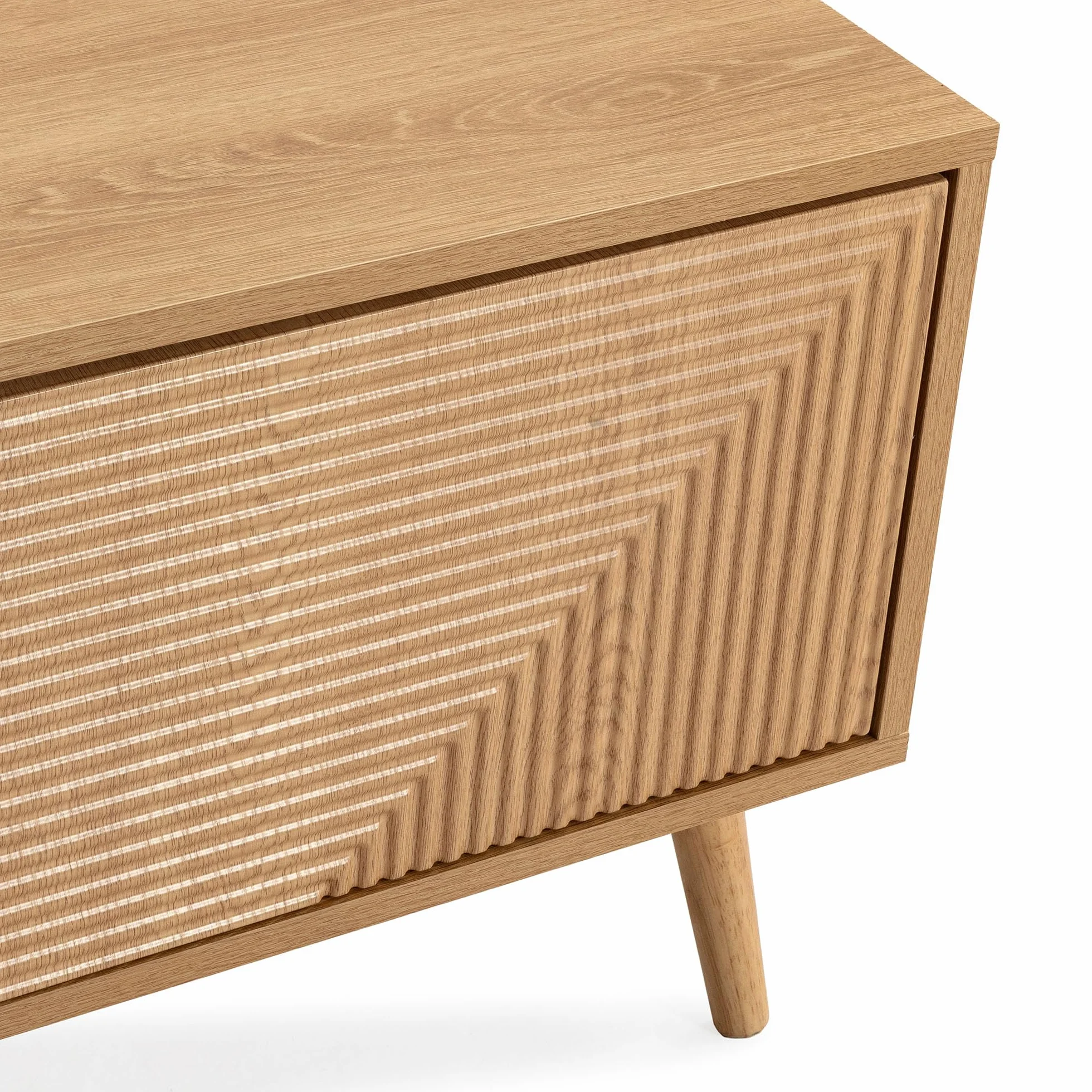 HOMN LIVING Mueble TV Telmo 4 Puertas Color Roble, 160 cm (Ancho) 40 cm (Profundo) 45 cm (Altura)