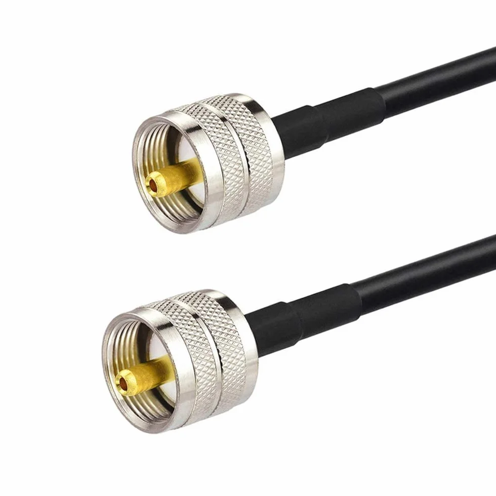 Bingfu Cable Coaxial de Extensión UHF PL259 Macho a Macho RG58 30cm para Radioaficionado