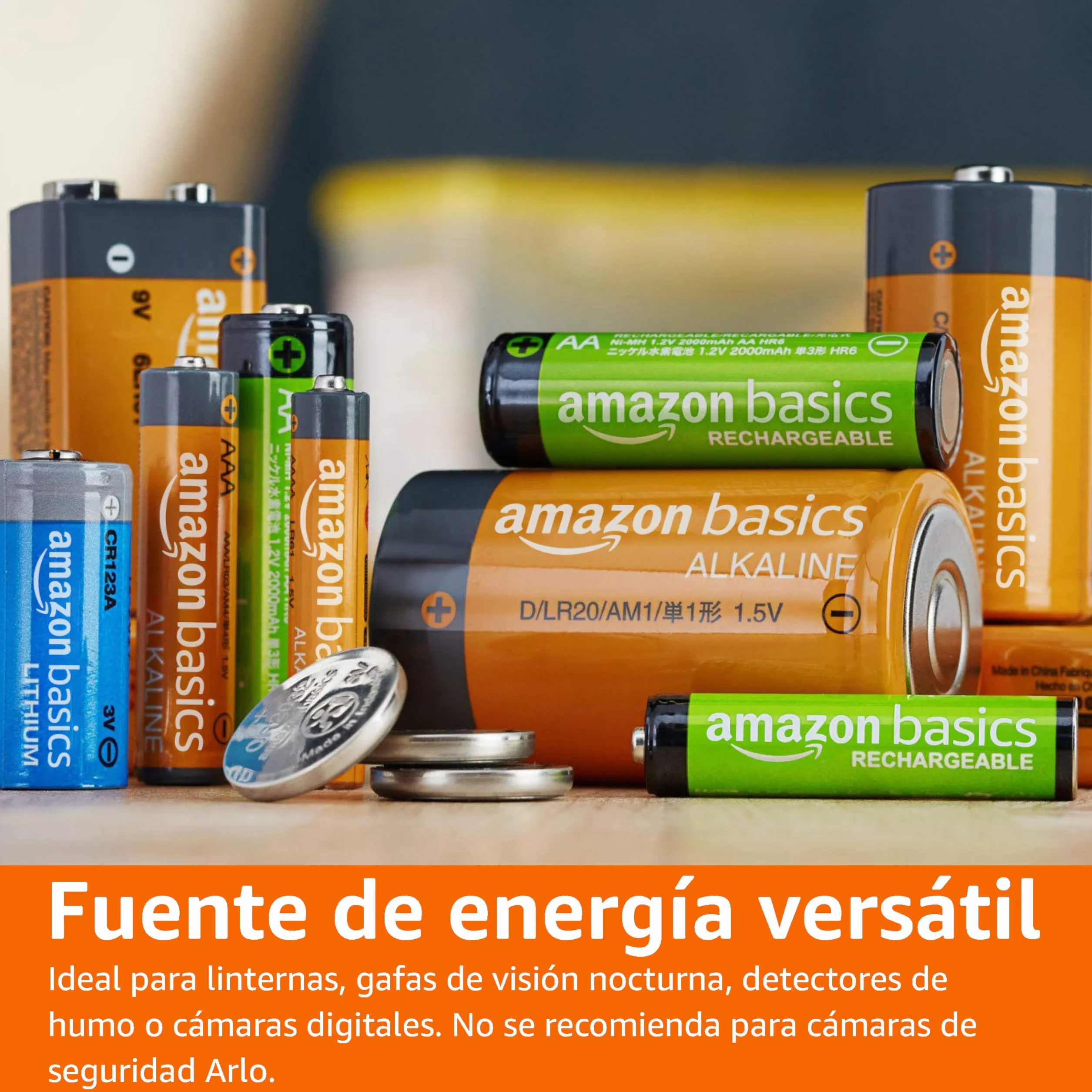Amazon Basics - Paquete de 10 pilas de litio CR123A de 3 V, vida útil de 10 años