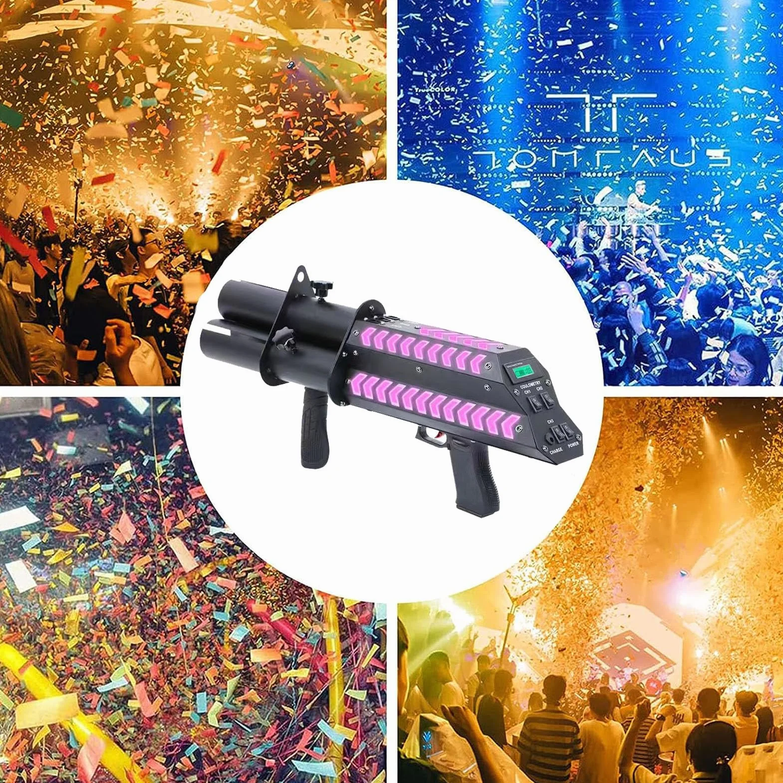 Máquina Eléctrica De Cañón De Confeti, Pistola Blaster De Confeti, Tirador De Confeti Profesional para Eventos Especiales, Fiestas, Clubes, Bodas, Conciertos