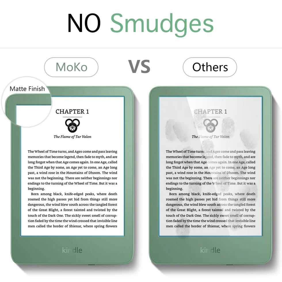 MoKo Protectores de Pantalla Antirreflejos para Kindle Basic 11ª Generación 2024/2022, PET Mate Cobertura Total 2 Pieza
