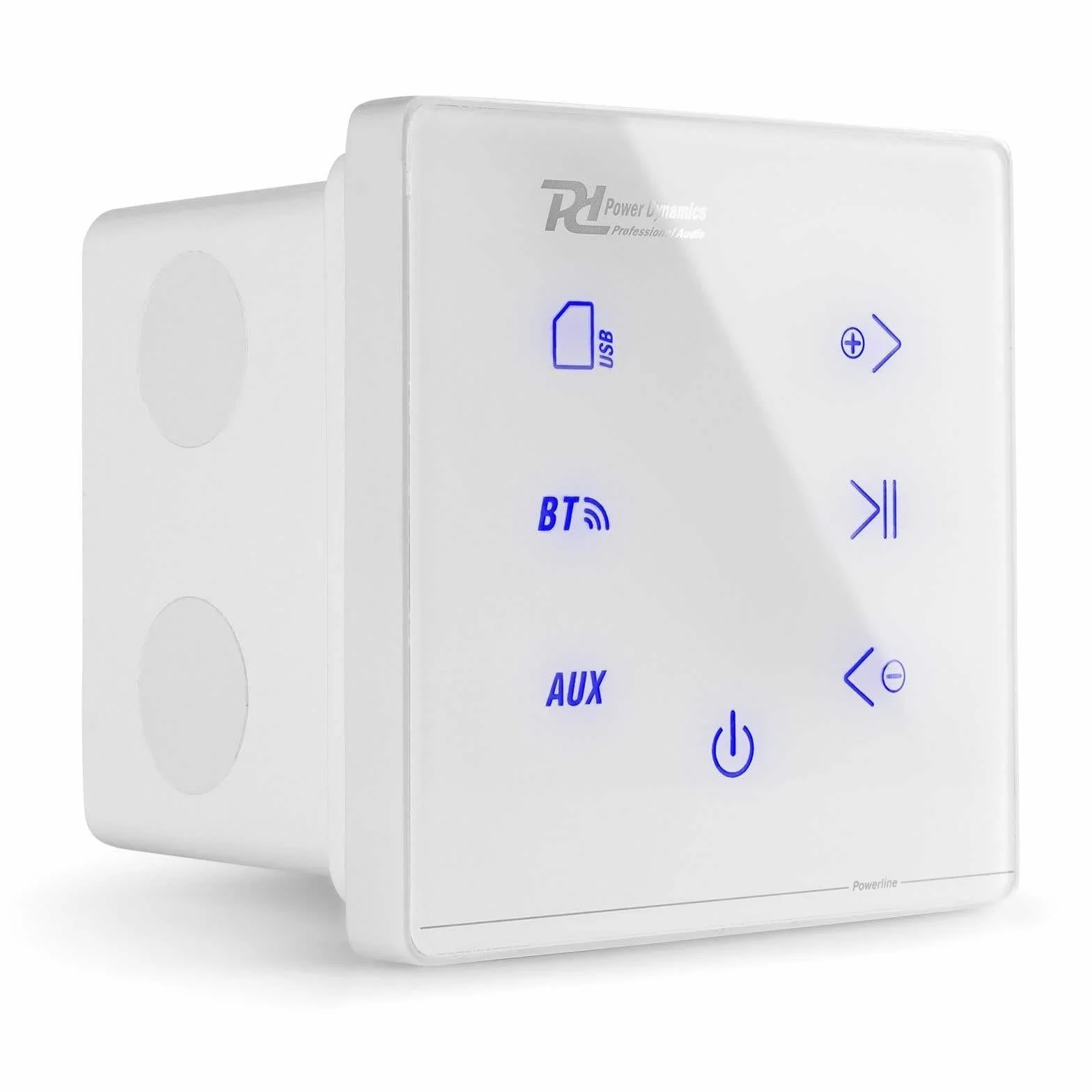 Powerline A50WSet Sistema de Sonido Empotrado con Amplificador Bluetooth 5.0, Pantalla táctil y 2 Altavoces de Techo 6,5", MP3 USB Micro SD, Mando y Caja de empotrar