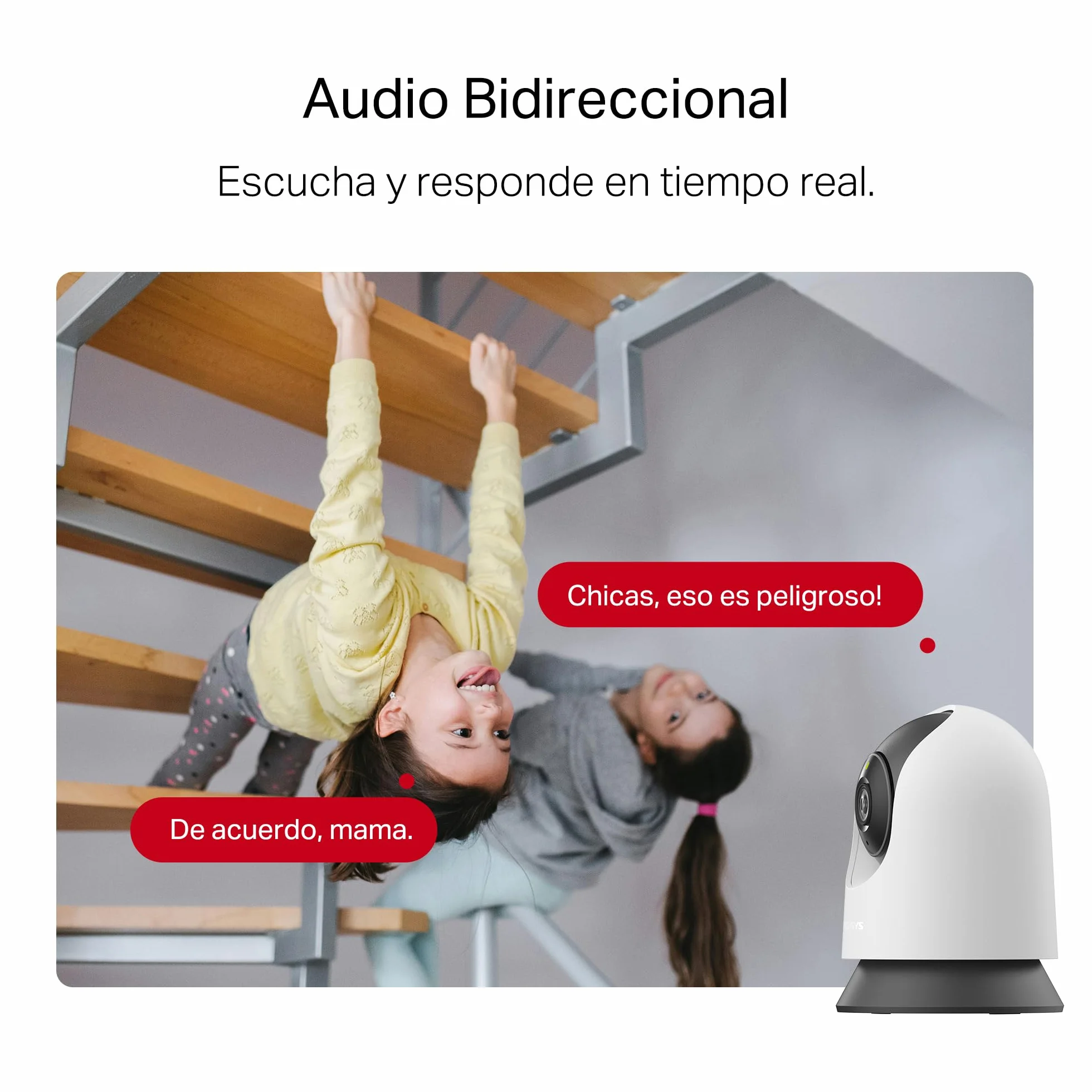 MERCUSYS MC210 - Cámara Interna Wi-Fi 2K 3MP 360°, visión Nocturna, Audio bidireccional, detección de Movimiento/notificaciones/Alarma, Zona privacidad, soporta microSD hasta 512