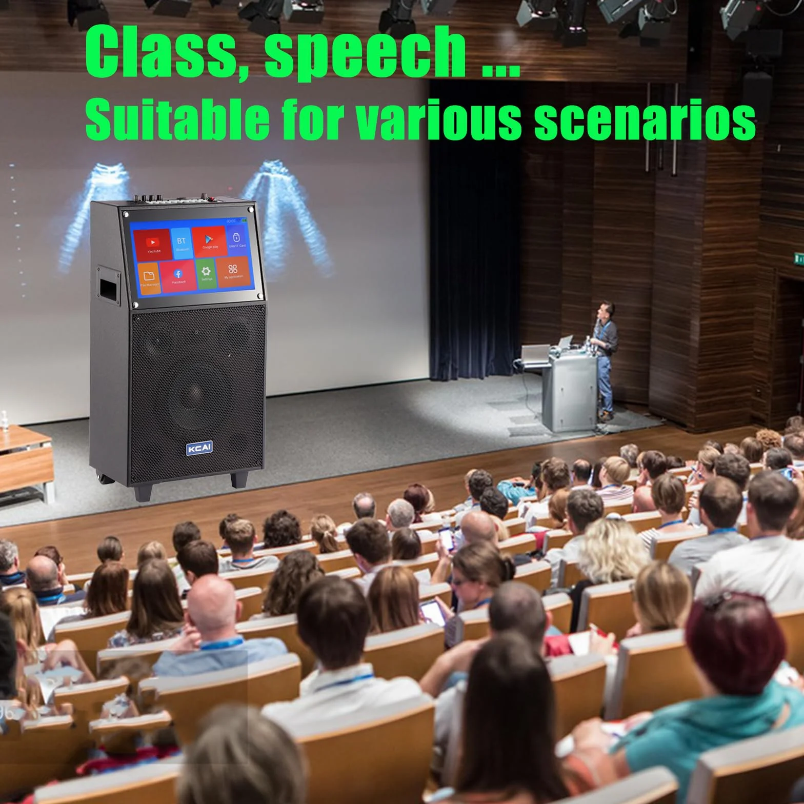 Máquina de karaoke con pantalla táctil para mostrar letras, pantalla de proyección, altavoz Bluetooth, micrófono, set con WiFi incorporado, adecuado para reuniones, fiestas, canto, concursos