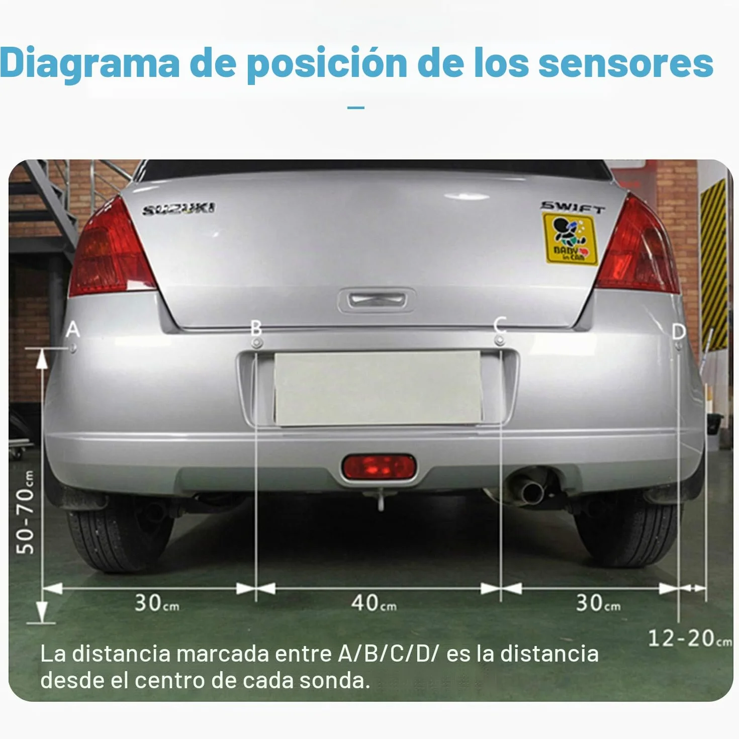 OSAN CICMOD Sensores de Aparcamiento Marcha Atras, Kit de Auto LED Display + Alarma de Sonido + 4 Sensores Negro
