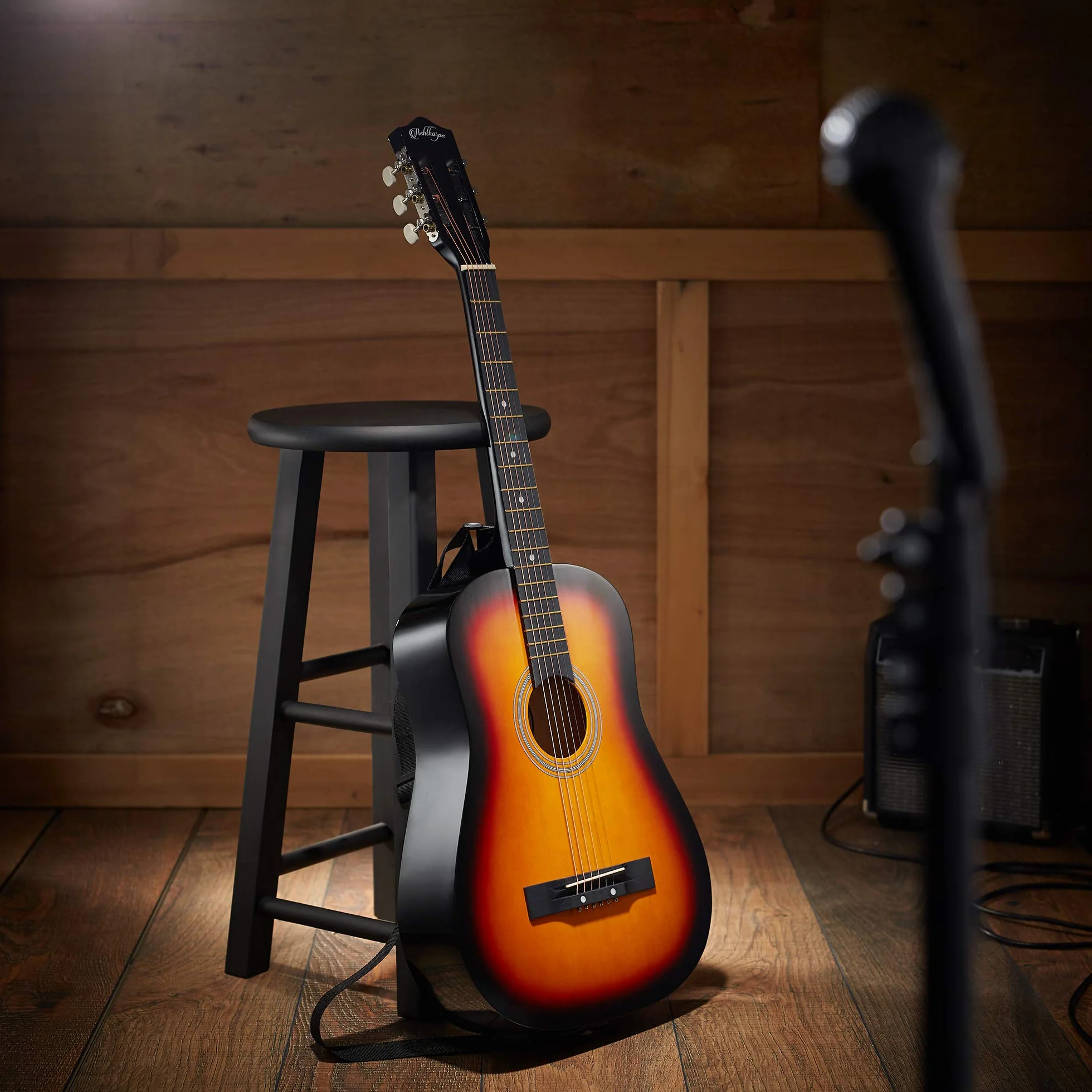 Ashthorpe Paquete de guitarra acústica para principiantes de 38 pulgadas (Sunburst), kit básico de inicio con bolsa de concierto, cuerdas, correa, afinador, tubo de tono, púas