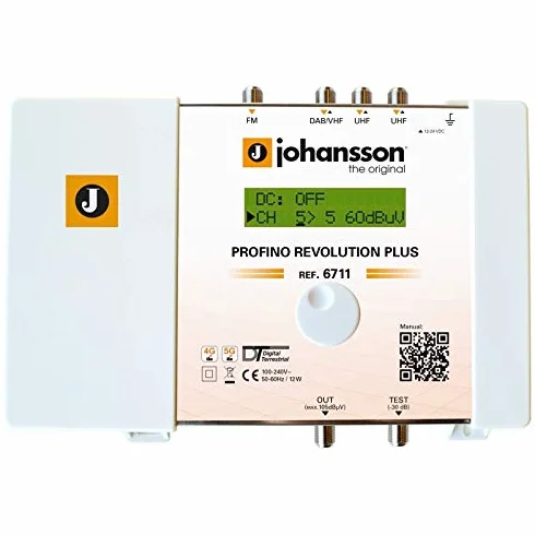 Central Programable Profino Revolution con 4 Entradas 2xUHF/VHF/FM 60 dB de Johansson